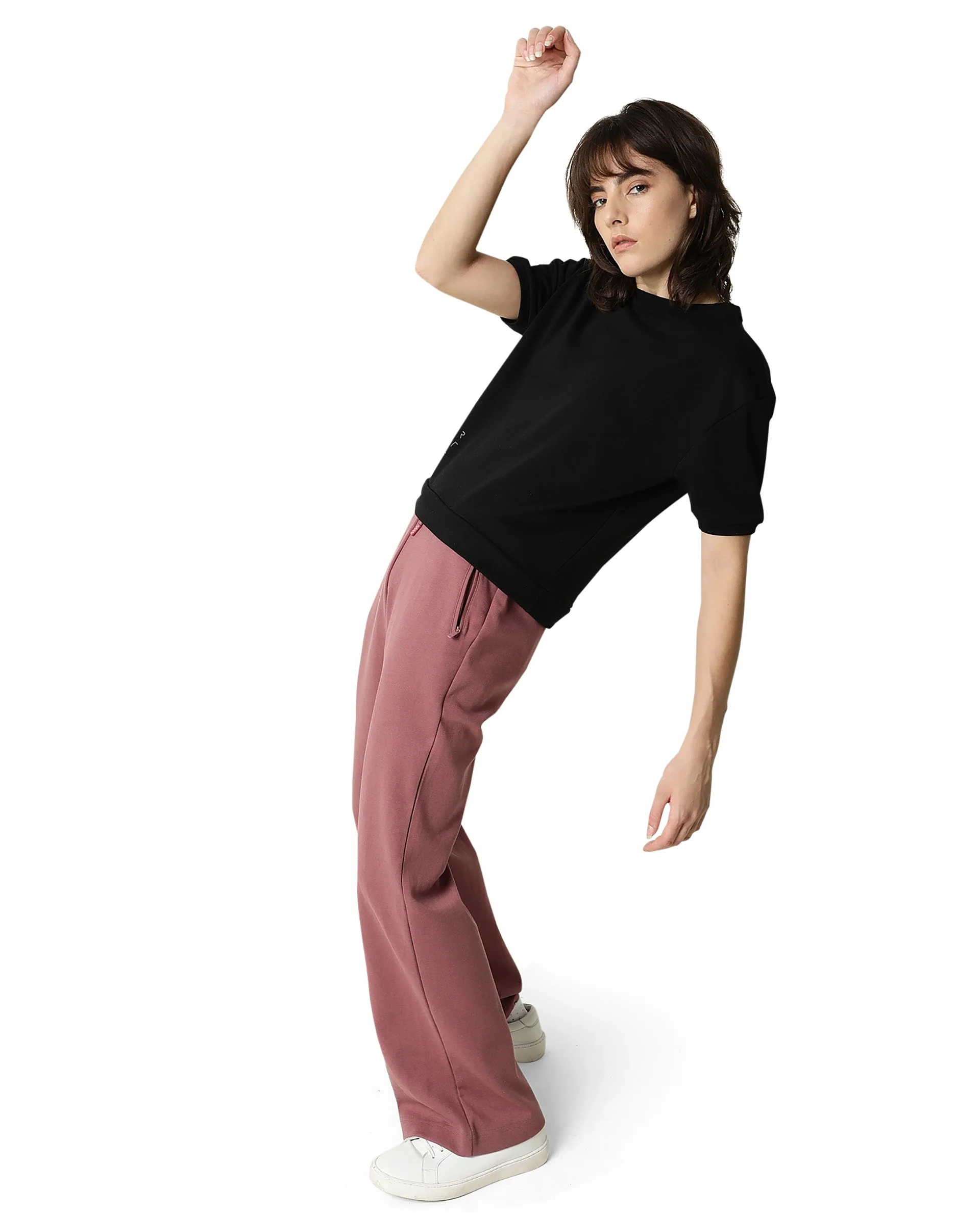 Rareism Women's Medium Weight Terry 290 Gsm Cotton Crew Neck Plain Regular Fit Sweat Tee - Image 7