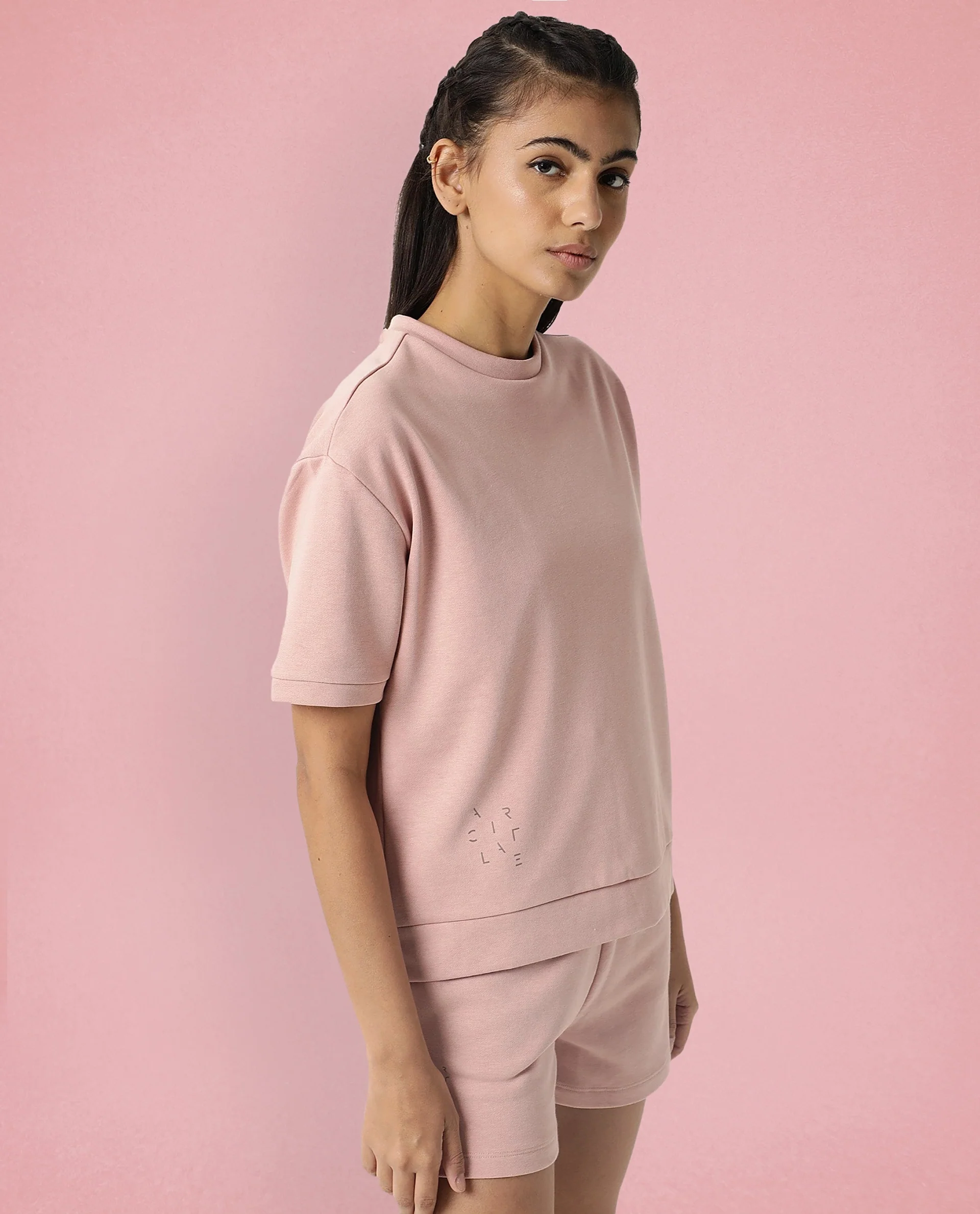 Rareism Women's Medium Weight Terry 290 Gsm Cotton Crew Neck Plain Relaxed Fit Sweat Tee - Image 4