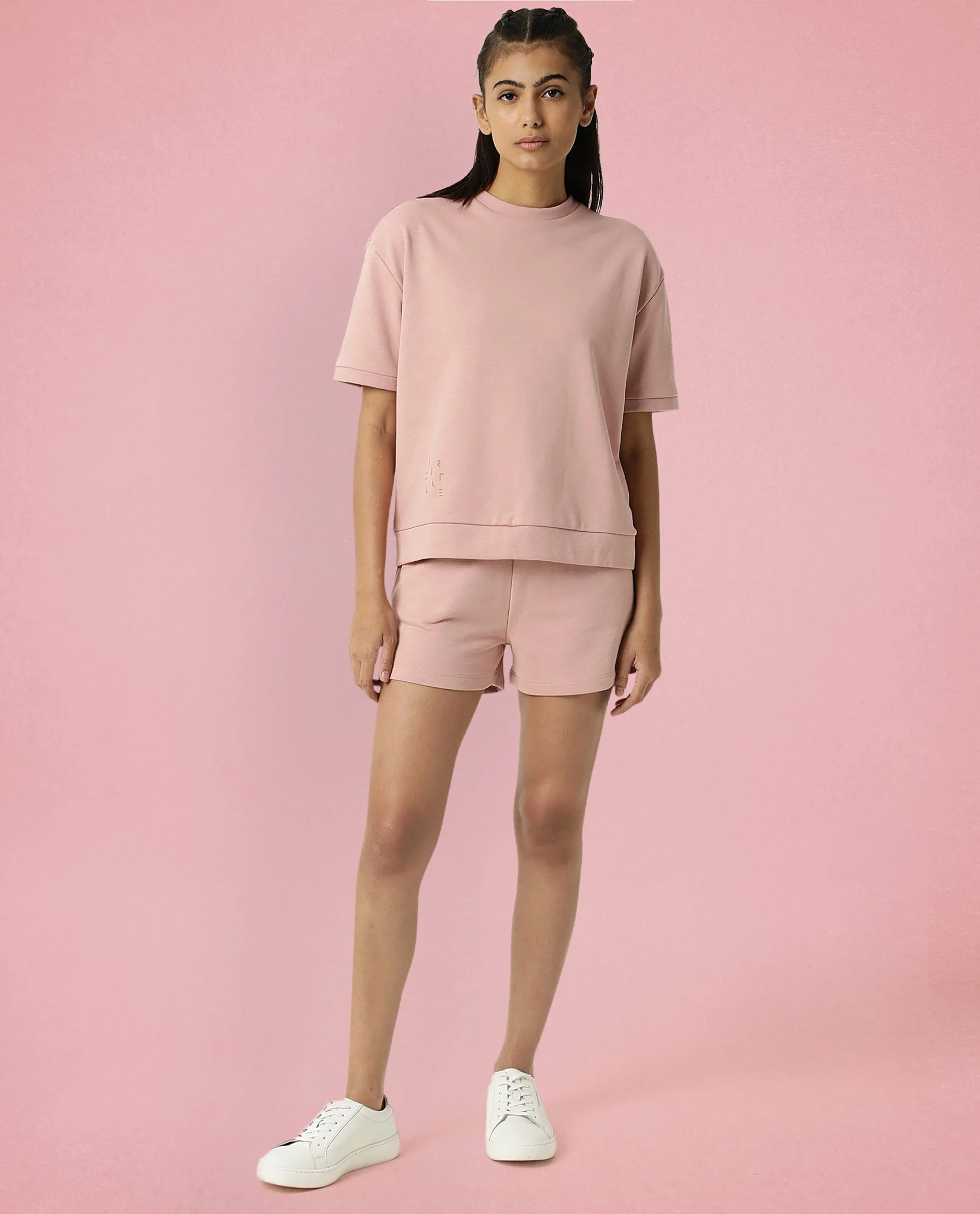 Rareism Women's Medium Weight Terry 290 Gsm Cotton Crew Neck Plain Relaxed Fit Sweat Tee - Image 7