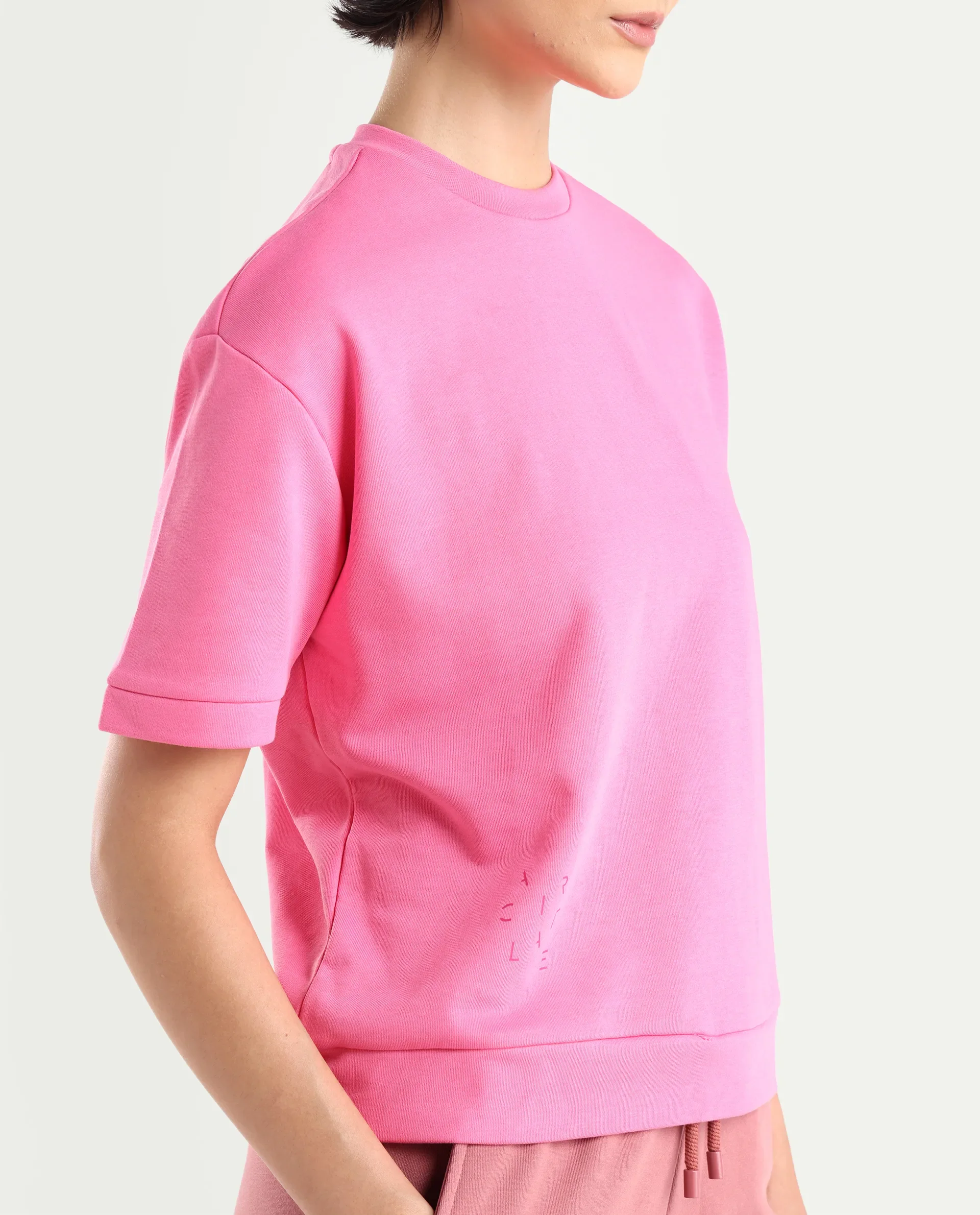 Rareism Women's Medium Weight Terry 290 Gsm Cotton Crew Neck Plain Relaxed Fit Sweat Tee - Image 5