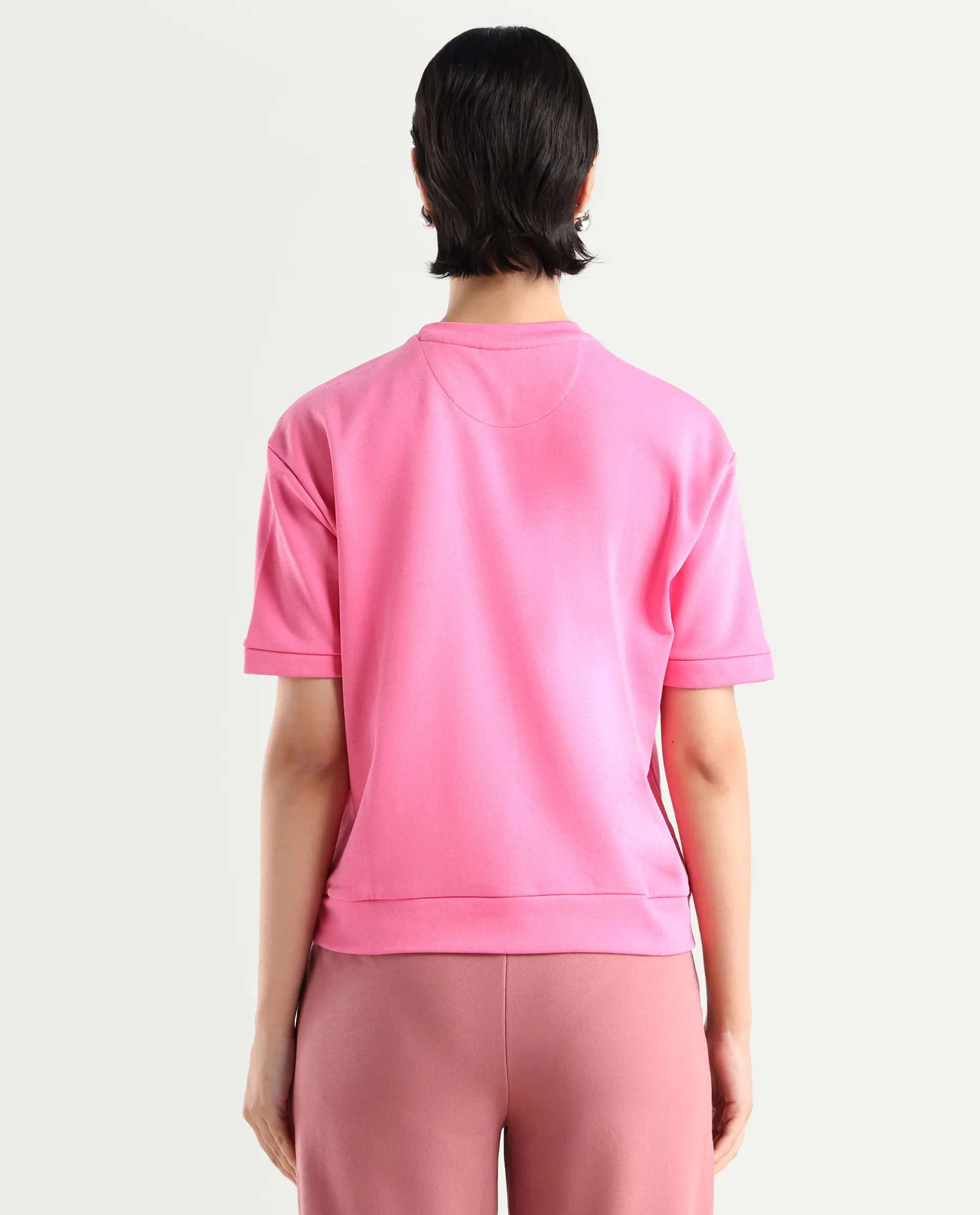 Rareism Women's Medium Weight Terry 290 Gsm Cotton Crew Neck Plain Relaxed Fit Sweat Tee - Image 9