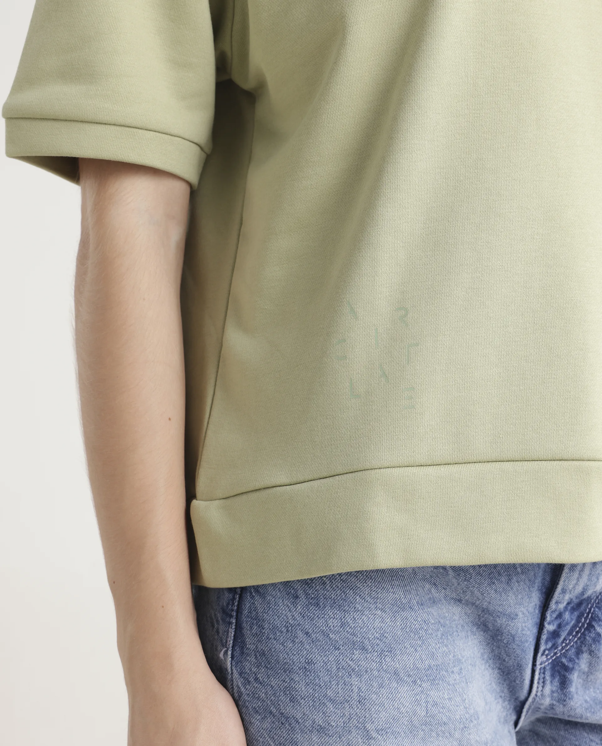 Rareism Women's Medium Weight Terry 290 Gsm Cotton Crew Neck Plain Relaxed Fit Sweat Tee - Image 4