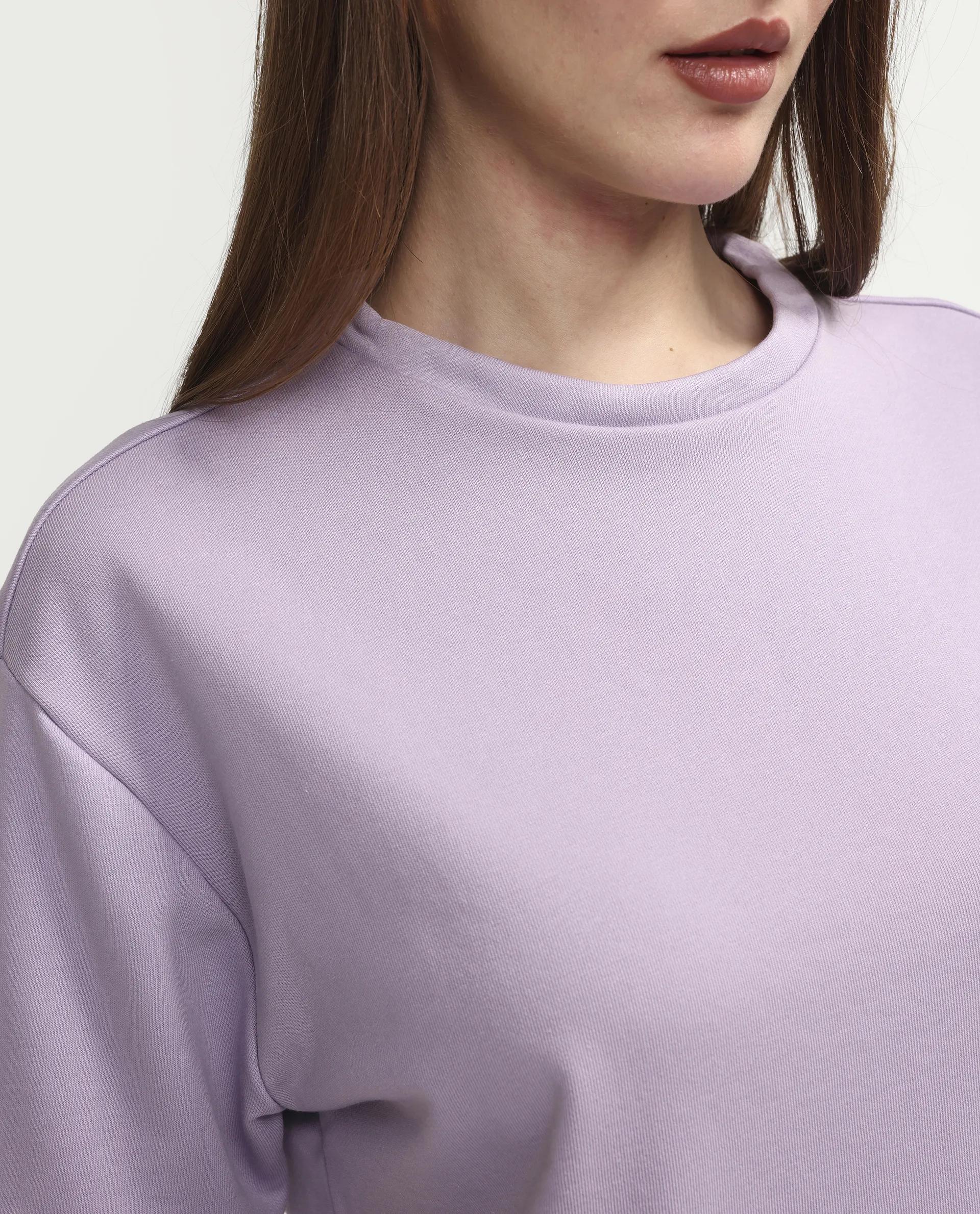 Rareism Women's Medium Weight Terry 290 Gsm Cotton Crew Neck Plain Relaxed Fit Sweat Tee - Image 3