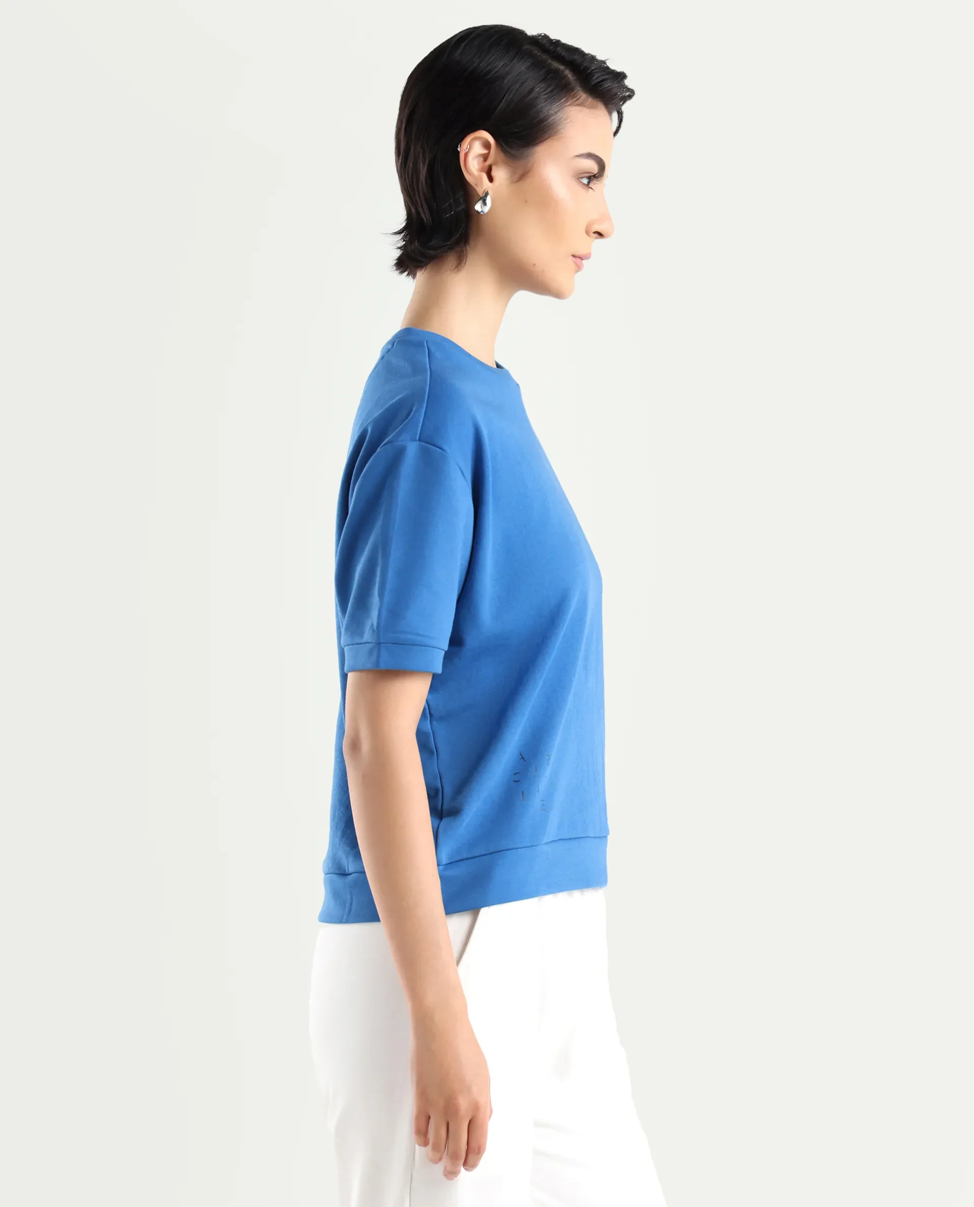 Rareism Women's Medium Weight Terry 290 Gsm Cotton Crew Neck Plain Relaxed Fit Sweat Tee - Image 6