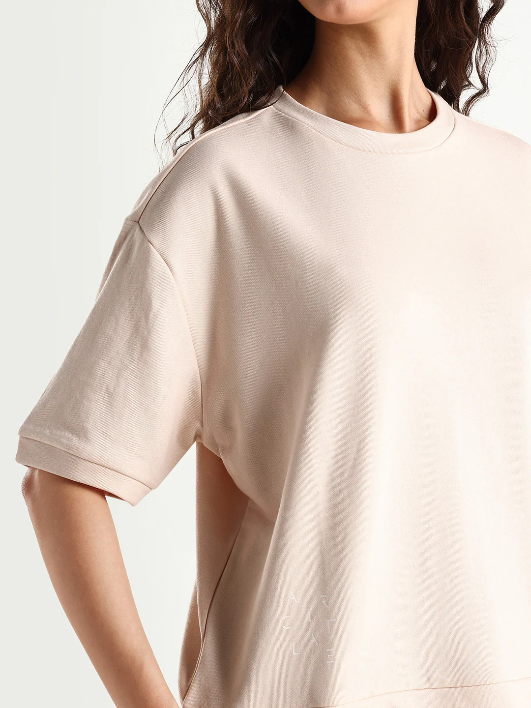Rareism Women's Medium Weight Terry 290 Gsm Cotton Crew Neck Plain Relaxed Fit Sweat Tee - Image 5
