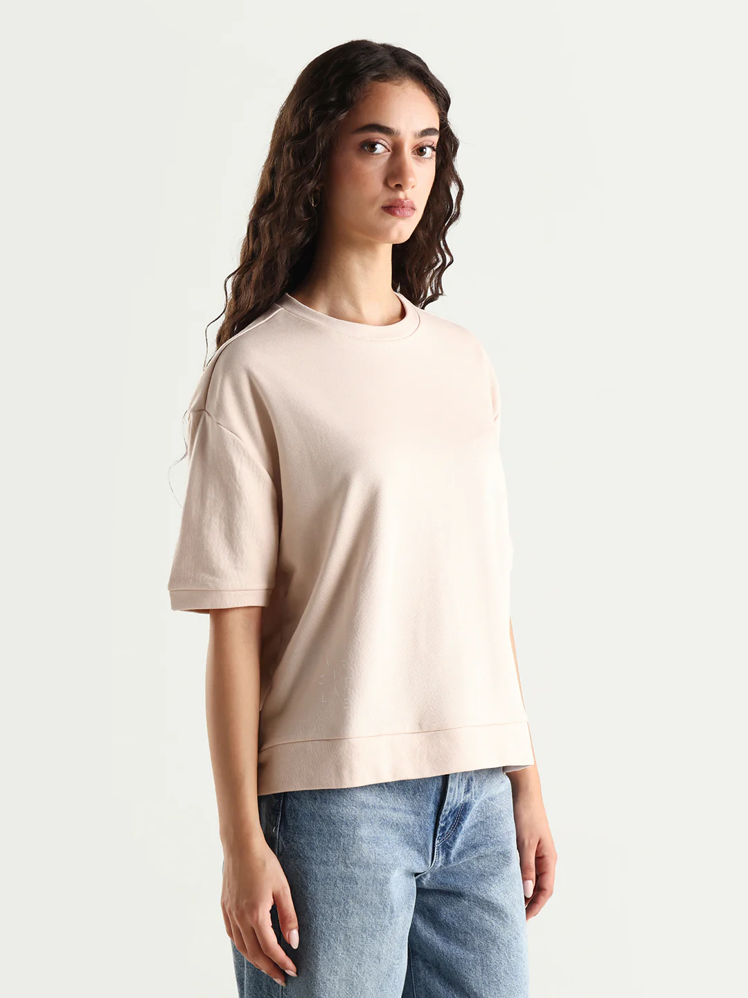 Rareism Women's Medium Weight Terry 290 Gsm Cotton Crew Neck Plain Relaxed Fit Sweat Tee - Image 7