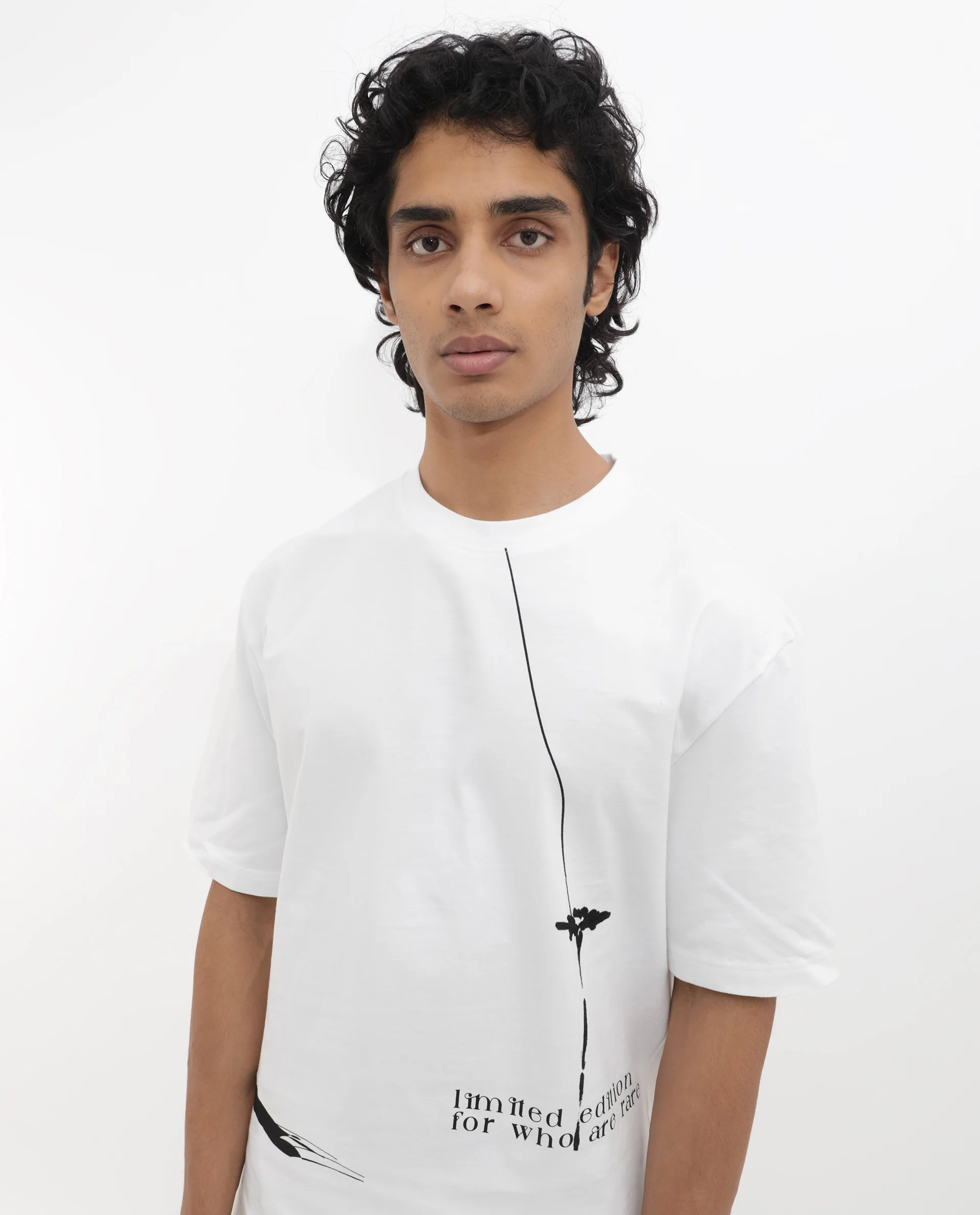Rare Rabbit Articale Men's Cody White Cotton Fabric Crew Neck Oversized Fit Graphic Print T-Shirt - Image 12