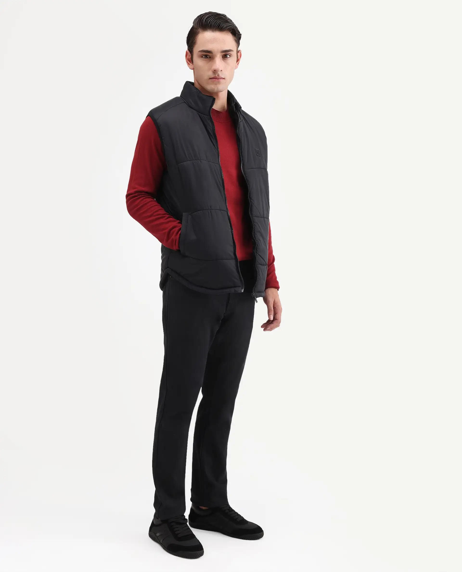Rare Rabbit Men's Colex Black Cotton Blend Fabric Shank And Zipper Hawk Slim Plain Jeans - Image 5