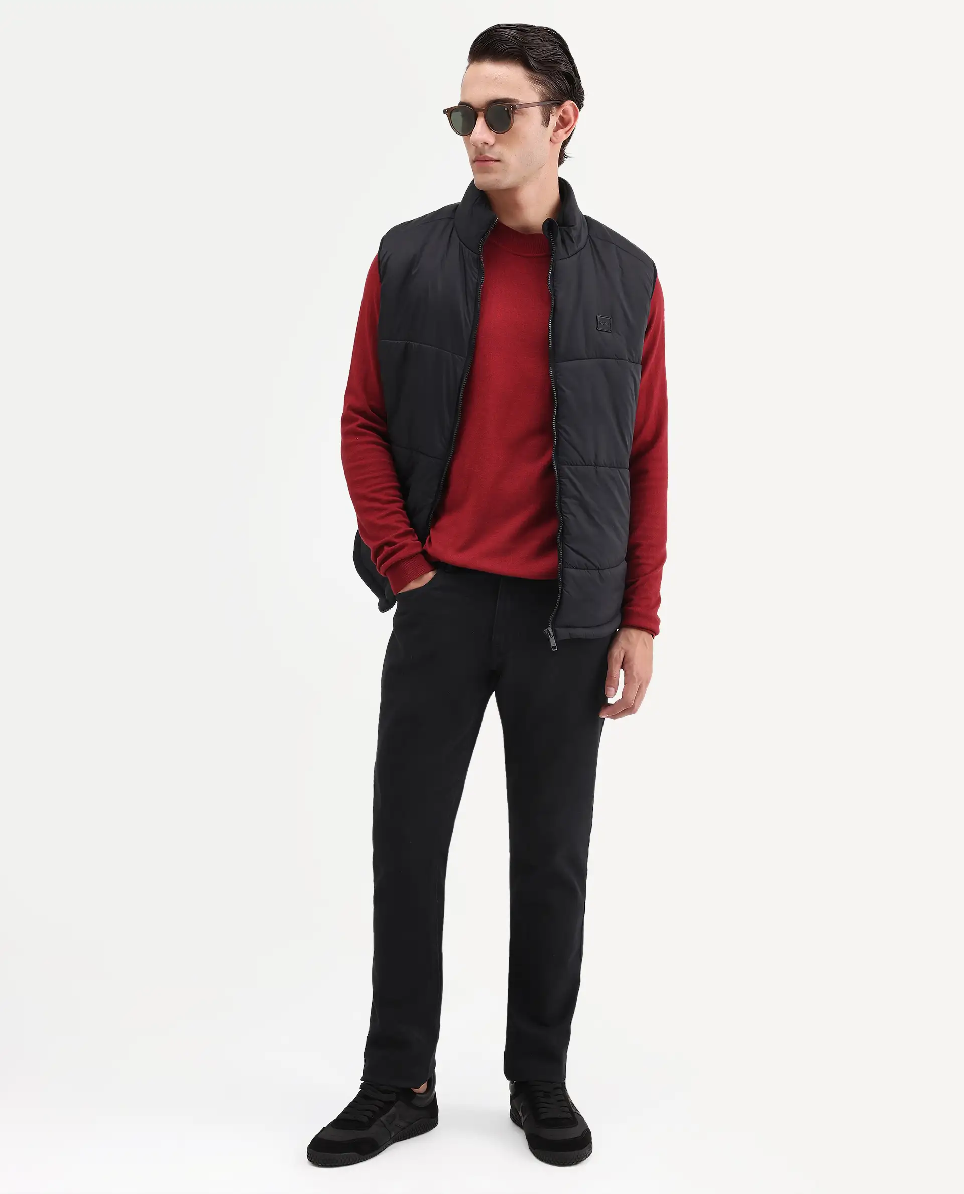 Rare Rabbit Men's Colex Black Cotton Blend Fabric Shank And Zipper Hawk Slim Plain Jeans - Image 7