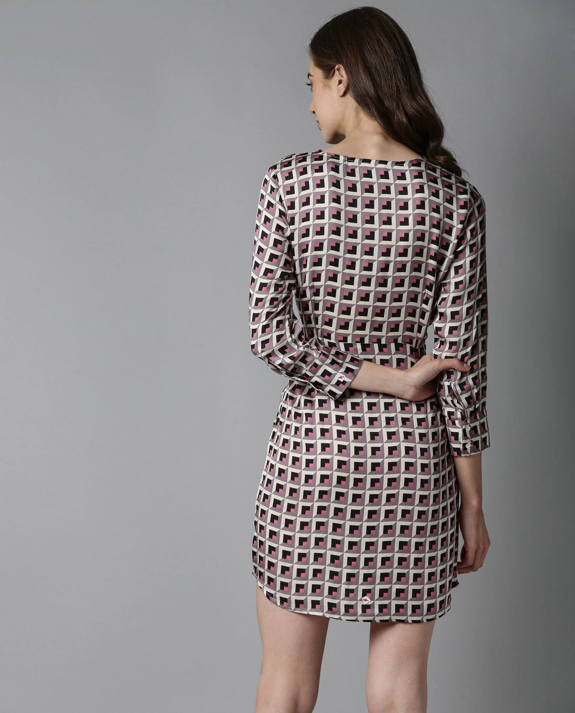 Rareism Women Colie Beige Dress Full Sleeves Solid - Image 6