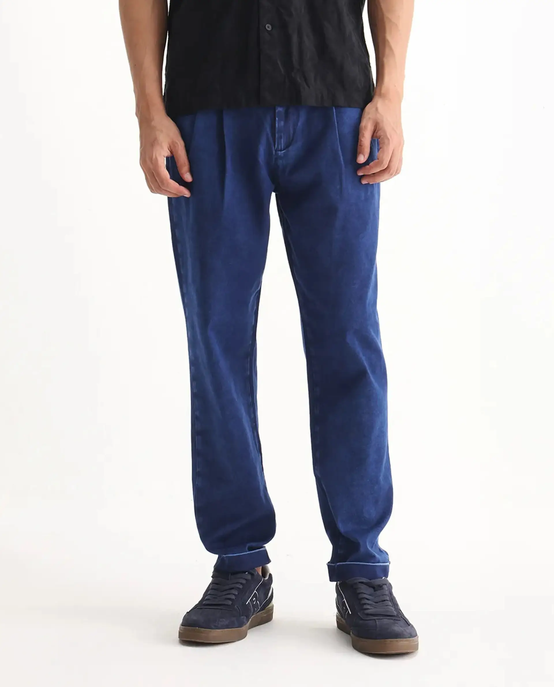 Rare Rabbit Men's Colt Blue Polyester Plain Lenny Straight Fit Jeans - Image 10
