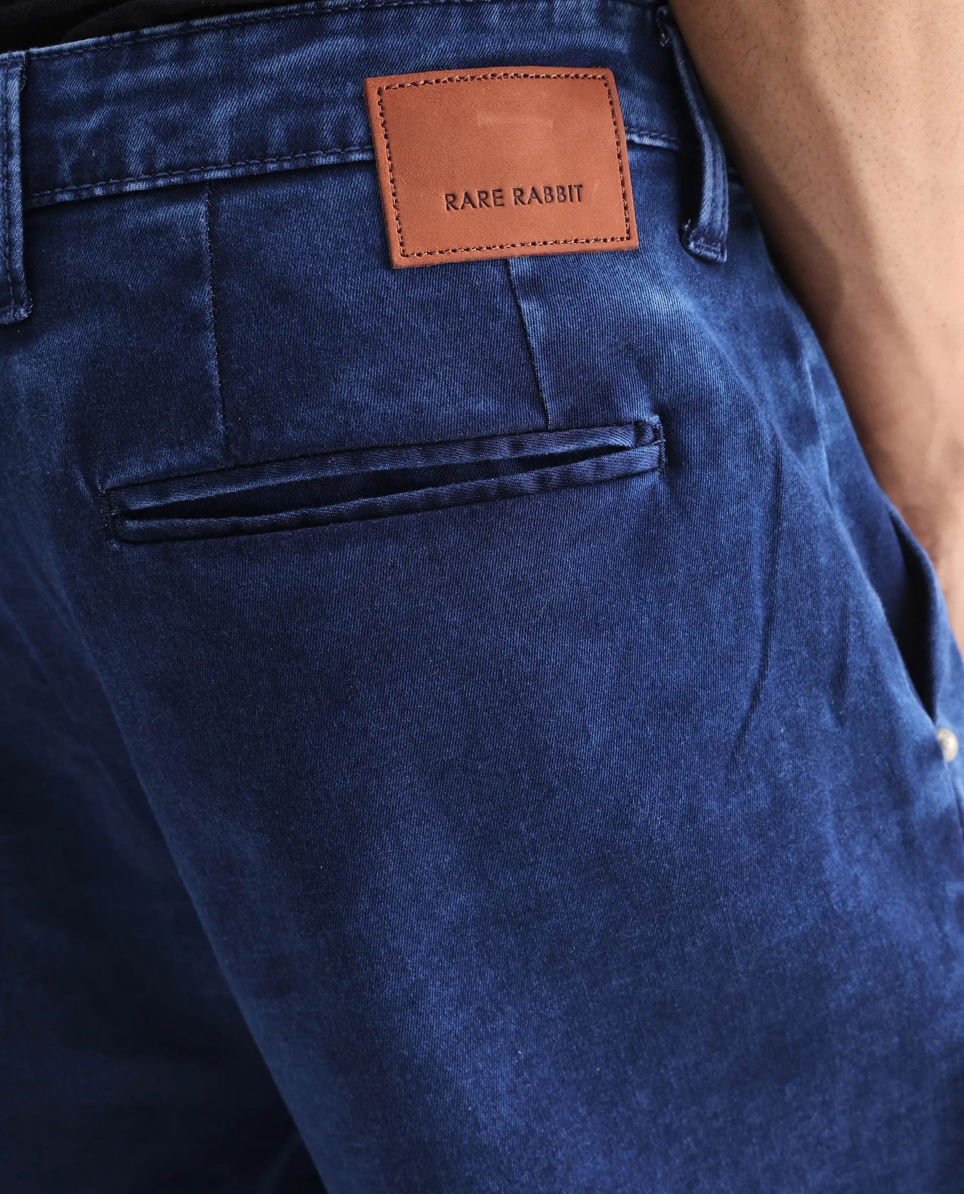 Rare Rabbit Men's Colt Blue Polyester Plain Lenny Straight Fit Jeans - Image 8