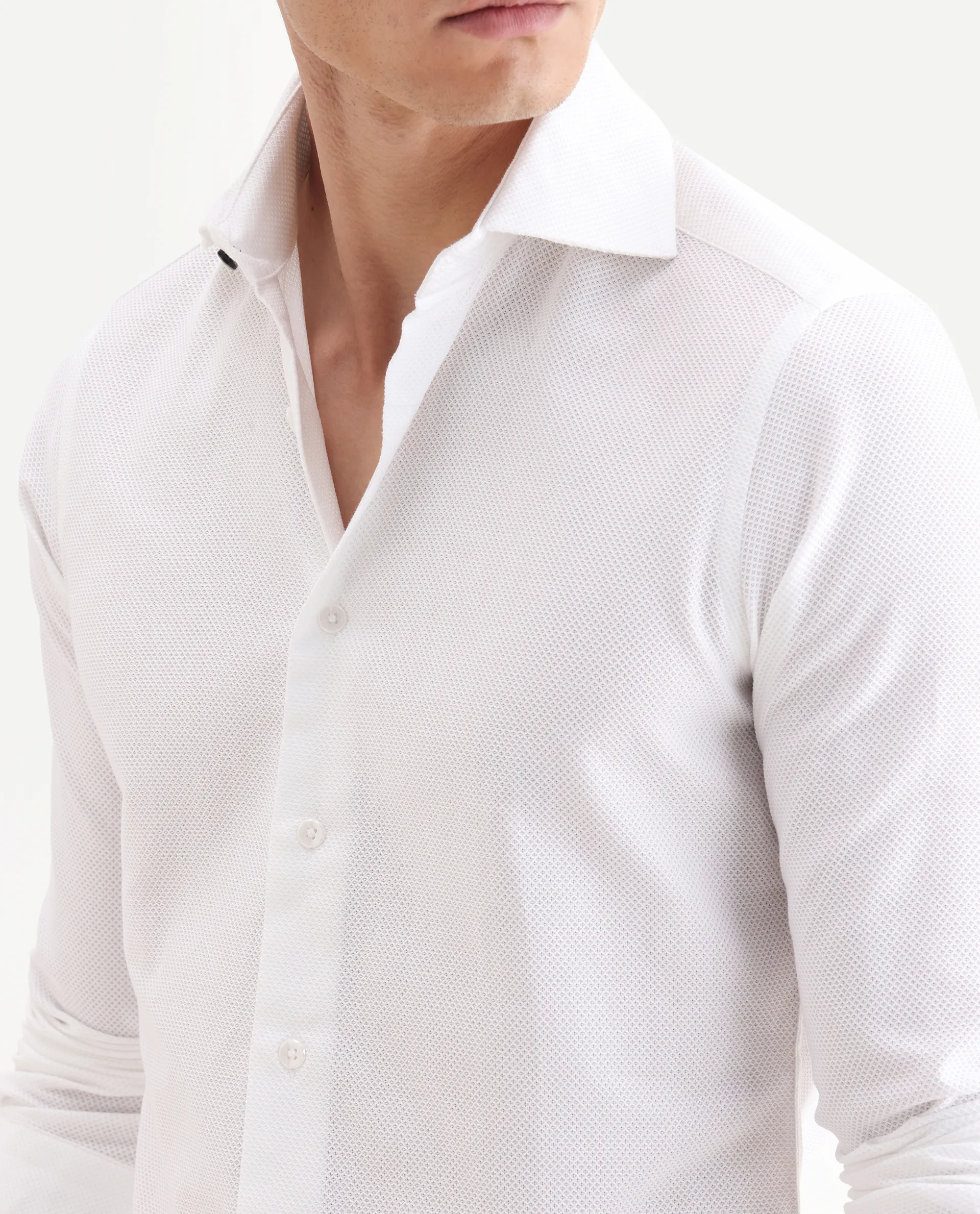 Rare Rabbit Men's Comb White Cotton Plain Regular Fit Full Sleeve Spread Collar Shirt - Image 3