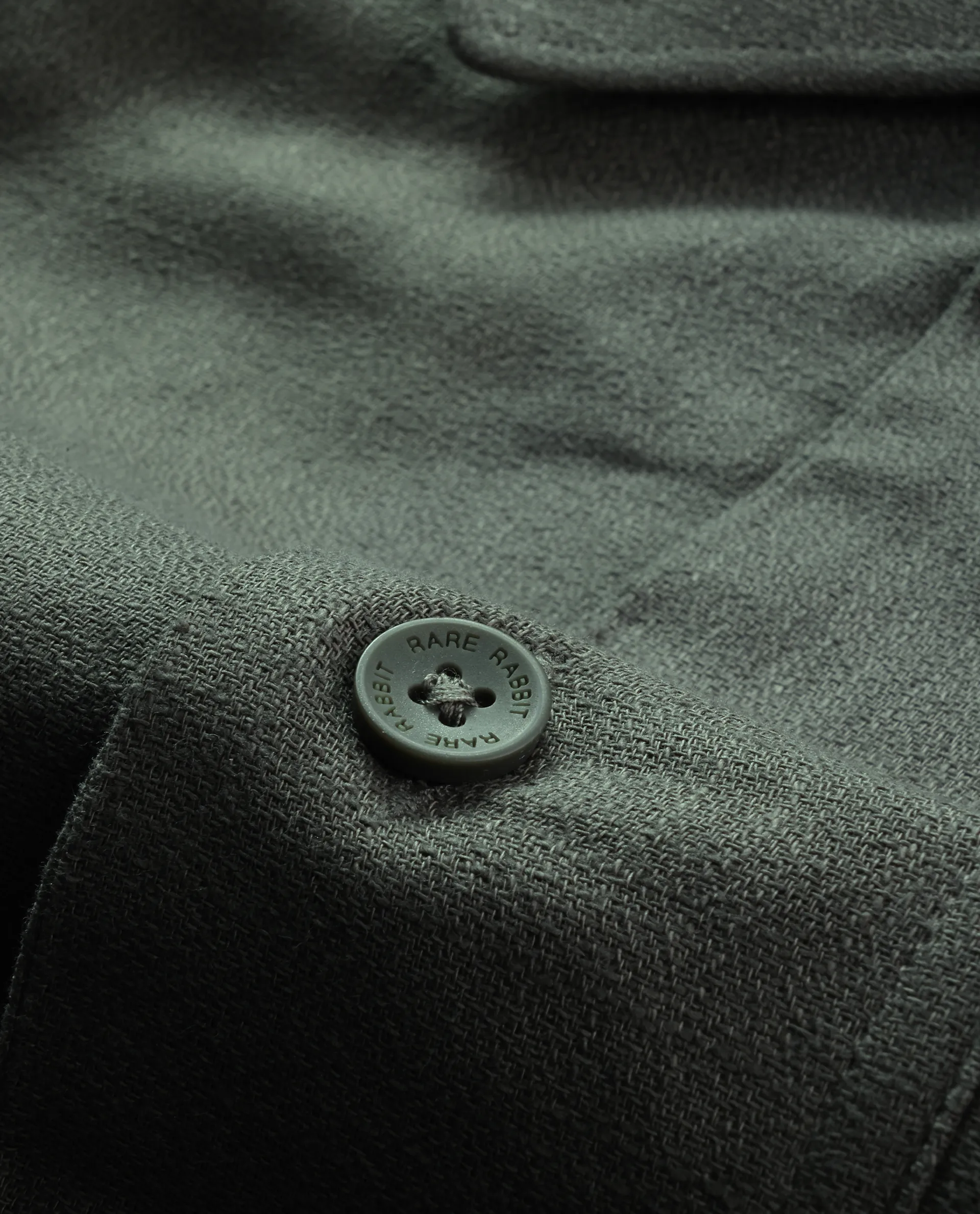 Rare Rabbit Men's Combi Olive Cotton Blend Plain Regular Fit Full Sleeve Collared Shirt - Image 3