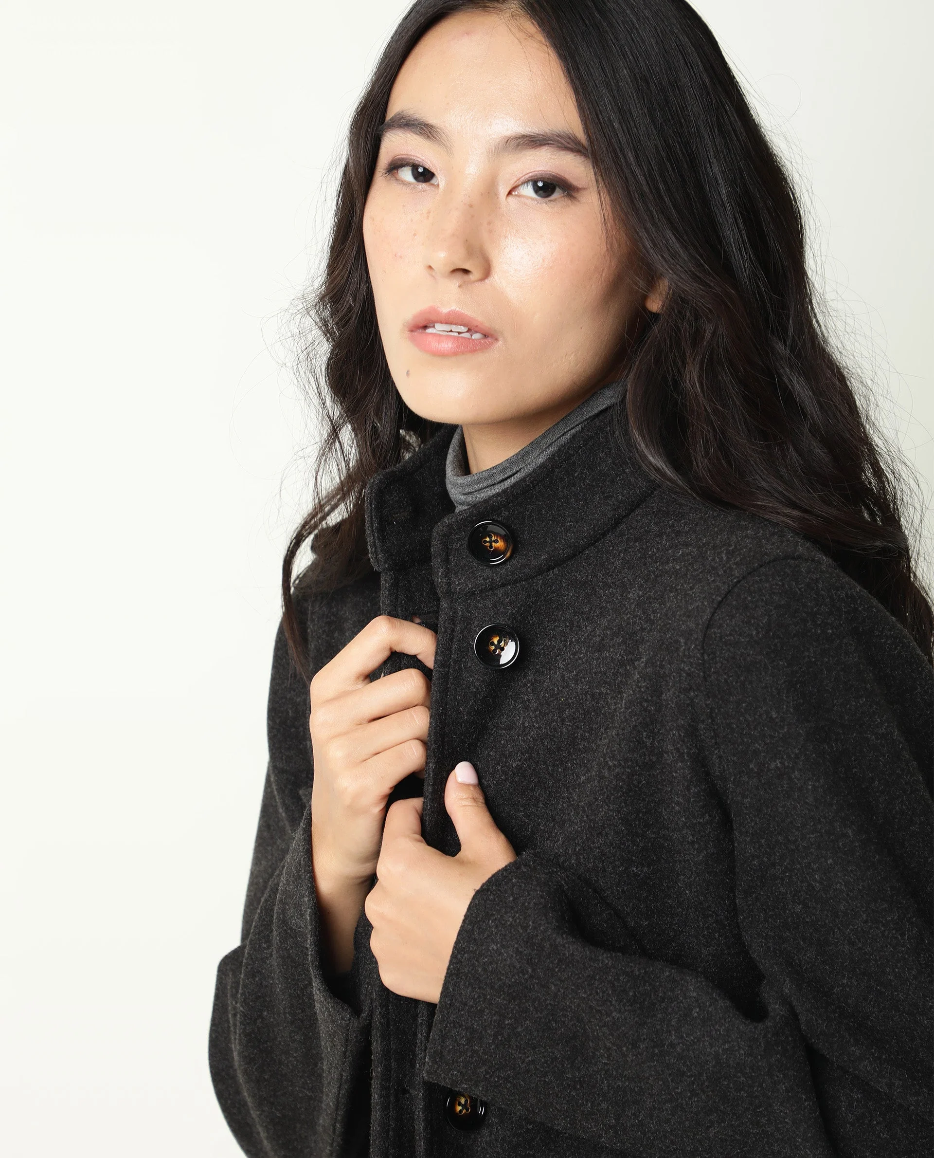 Rareism Women's Comico Black Polyester Mandarin Collar Plain Regular Fit Jacket - Image 11