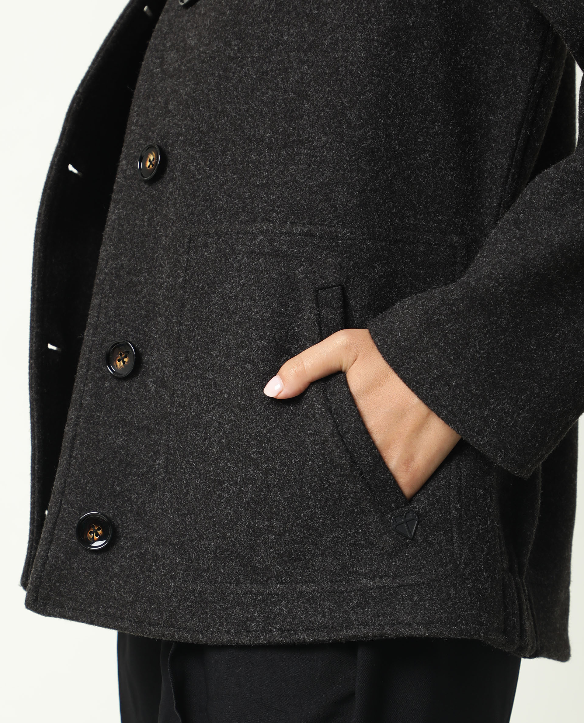 Rareism Women's Comico Black Polyester Mandarin Collar Plain Regular Fit Jacket - Image 4