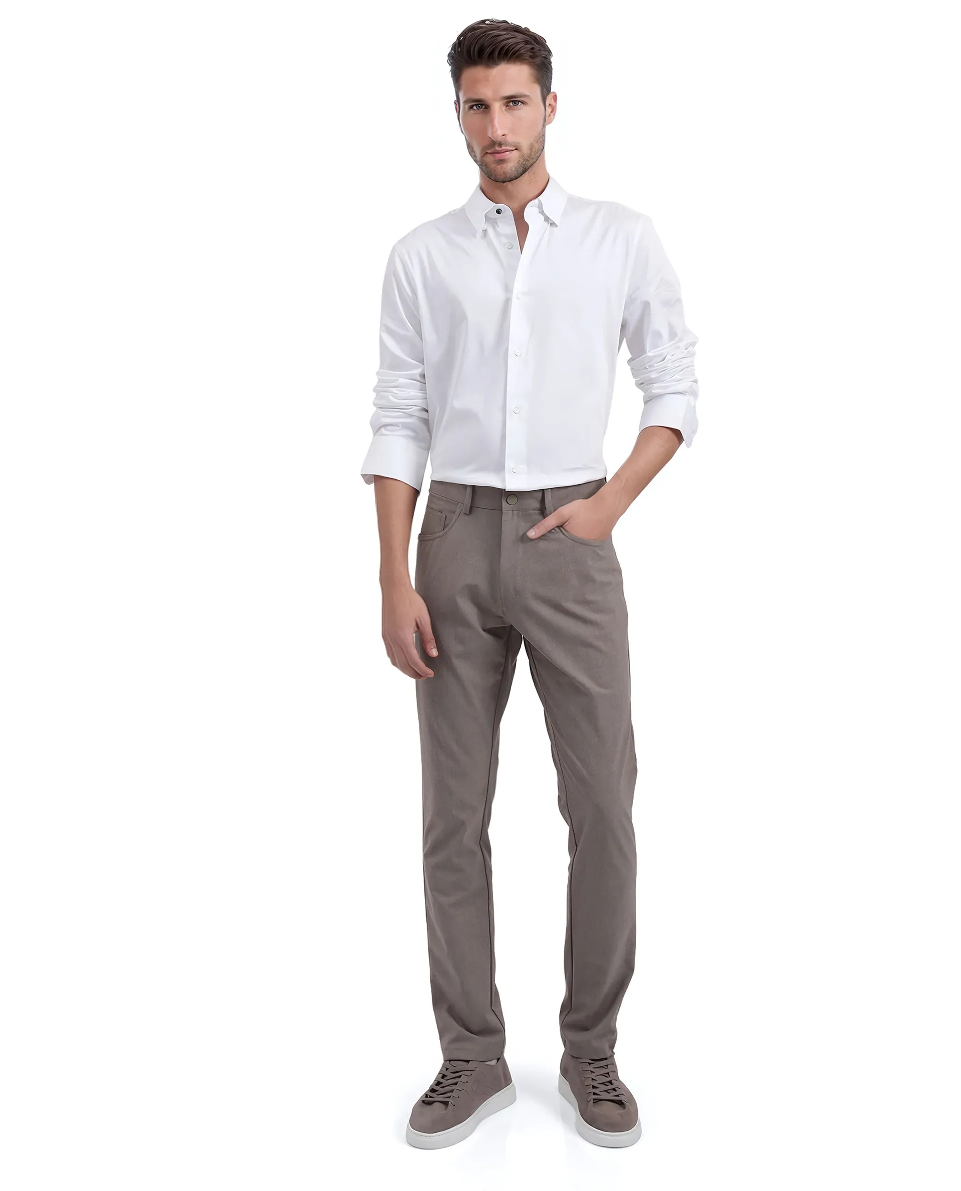 Rare Rabbit Men's Cotton Blend Plain Regular Fit Full Sleeve Collared Shirt - Image 4