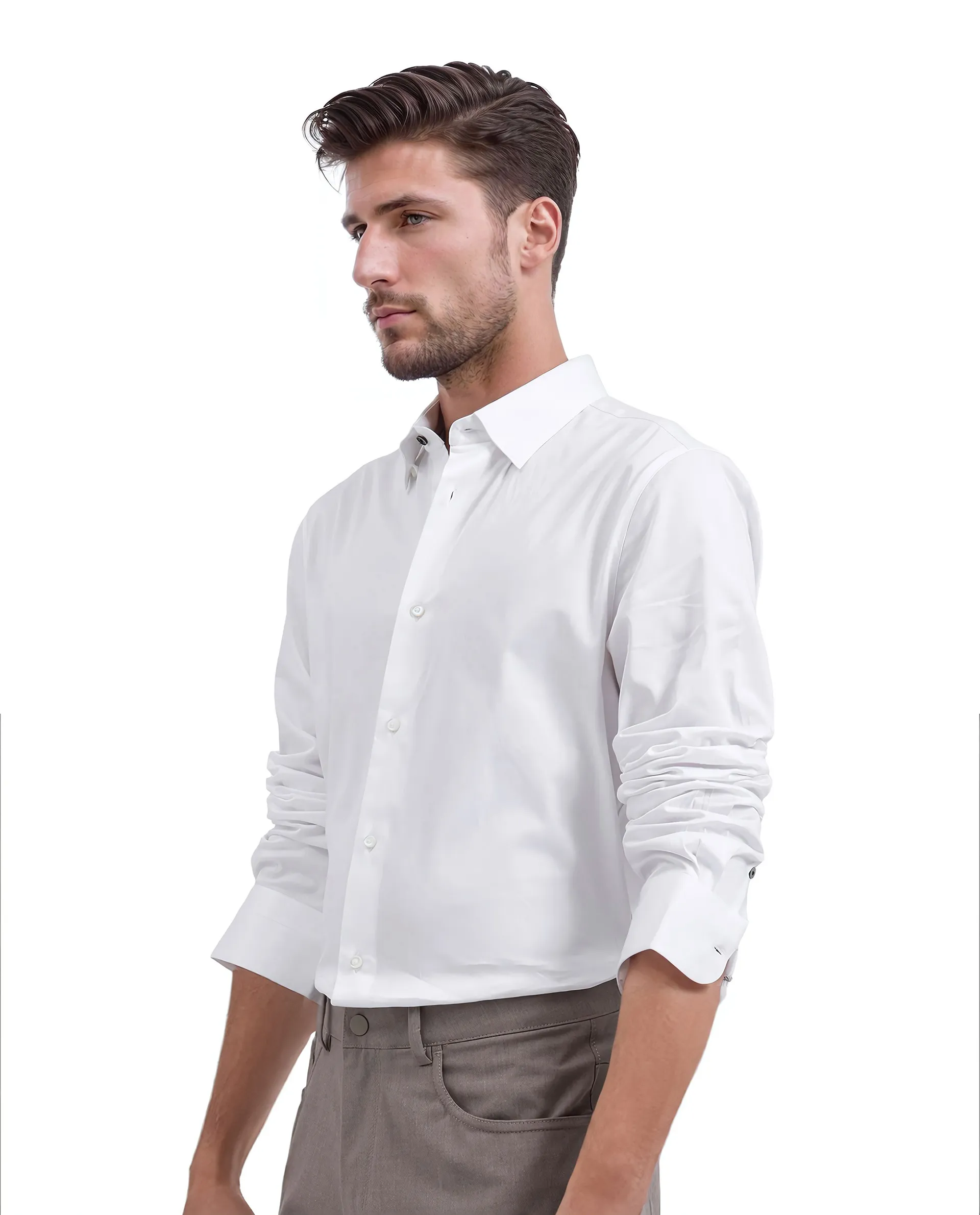 Rare Rabbit Men's Cotton Blend Plain Regular Fit Full Sleeve Collared Shirt - Image 7