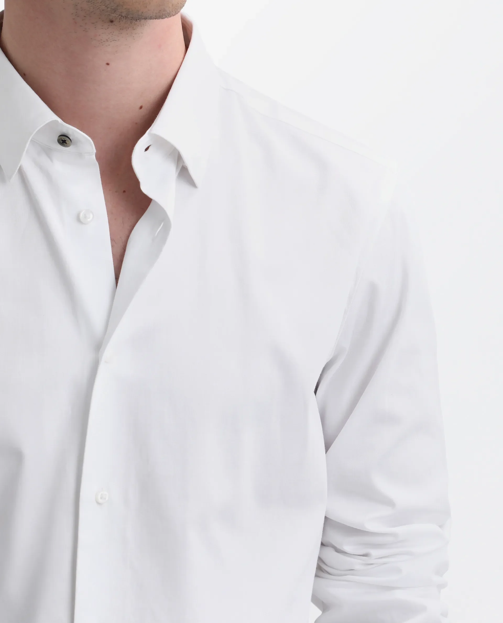Rare Rabbit Men's Como-26 White Satin Plain Regular Fit Full Sleeve Collared Shirt - Image 3