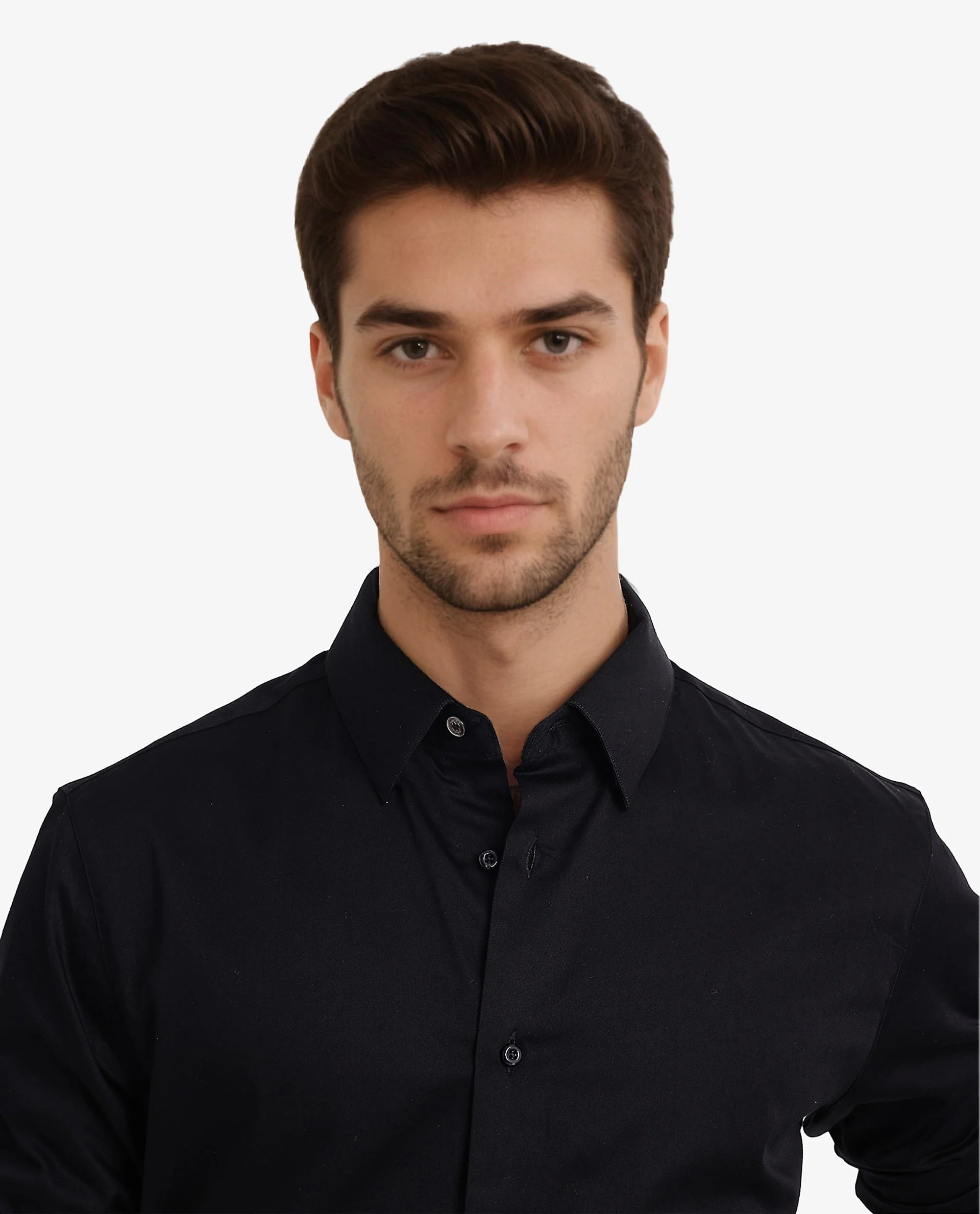 Rare Rabbit Men's Como-5 Black Satin Plain Regular Fit Full Sleeve Collared Shirt - Image 3