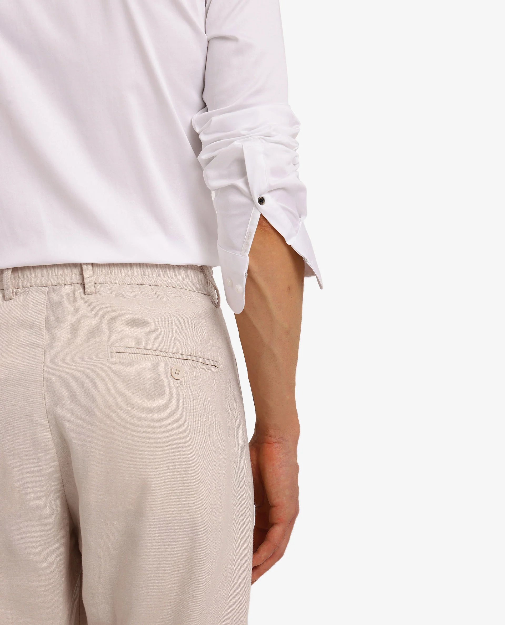 Rare Rabbit Men's Como-5 White Satin Plain Regular Fit Full Sleeve Collared Shirt - Image 5