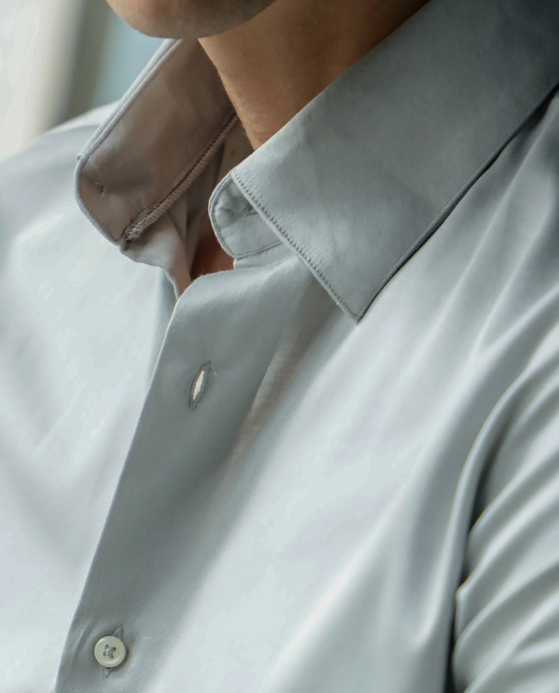 Rare Rabbit Men's Como Grey Satin Plain Regular Fit Full Sleeve Collared Shirt - Image 2