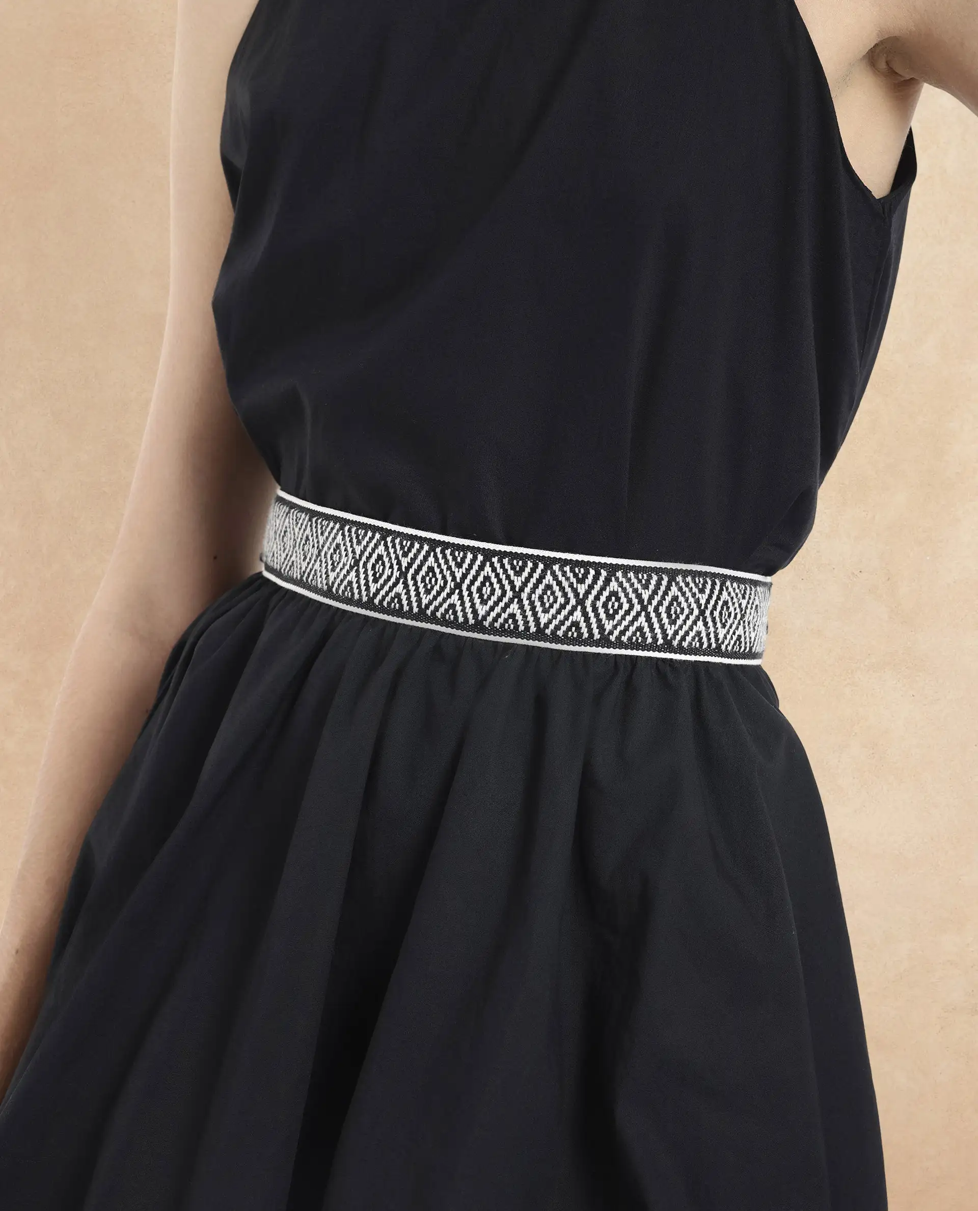 Rareism Women's Como Black Cotton Plain Mini Balloon Skirt - Image 3