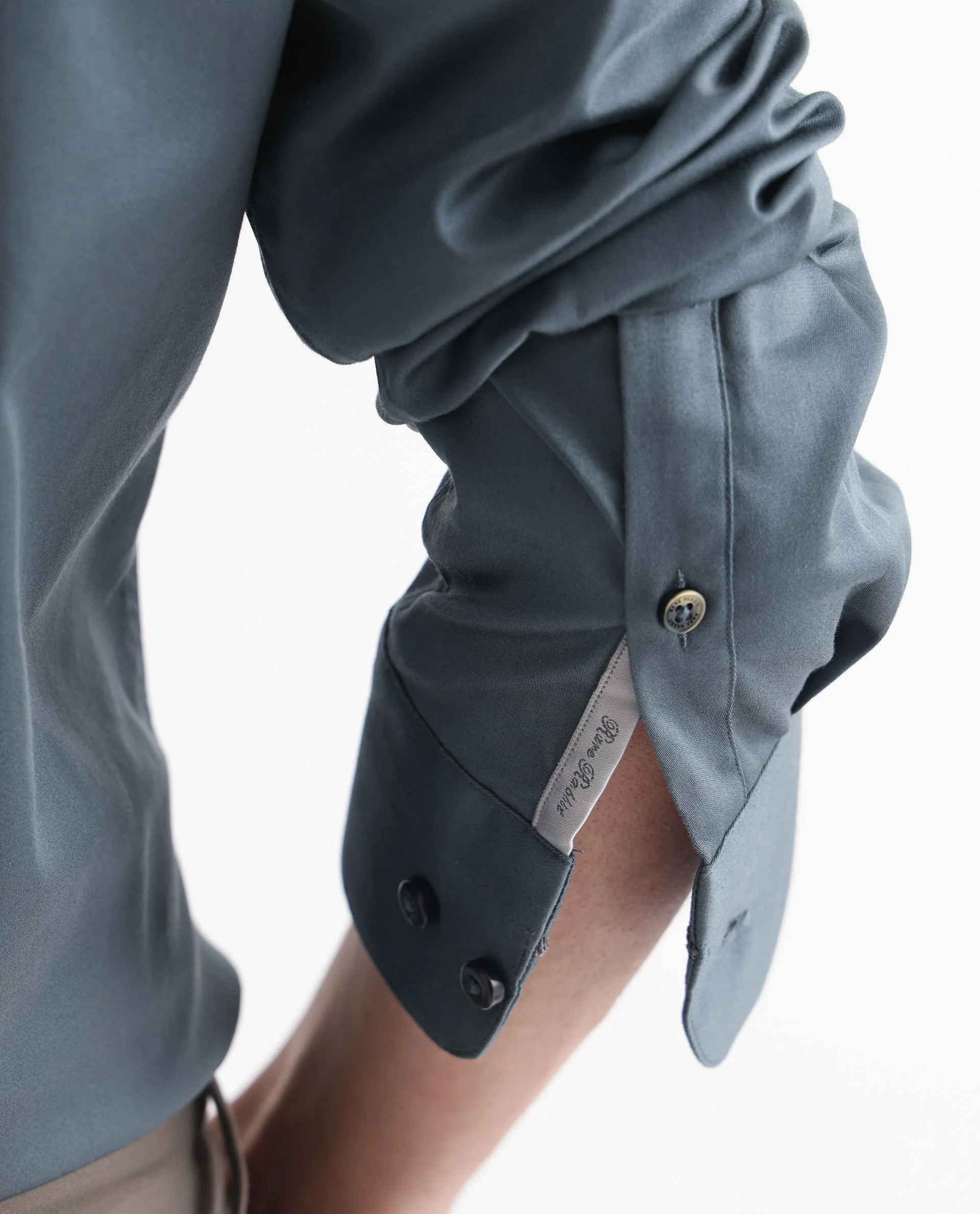 Rare Rabbit Men's Comor Grey Cotton Plain Regular Fit Full Sleeve Collared Shirt - Image 5