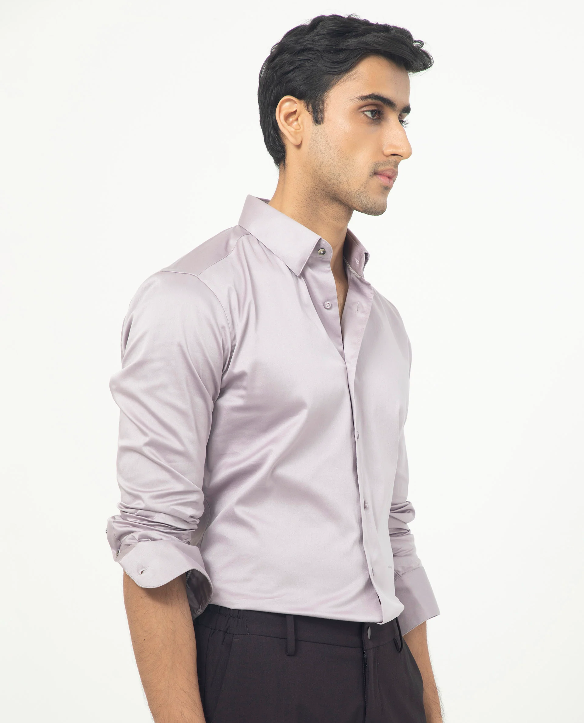 Rare Rabbit Men's Comor Pastel Pink Cotton Plain Regular Fit Full Sleeve Collared Shirt - Image 6