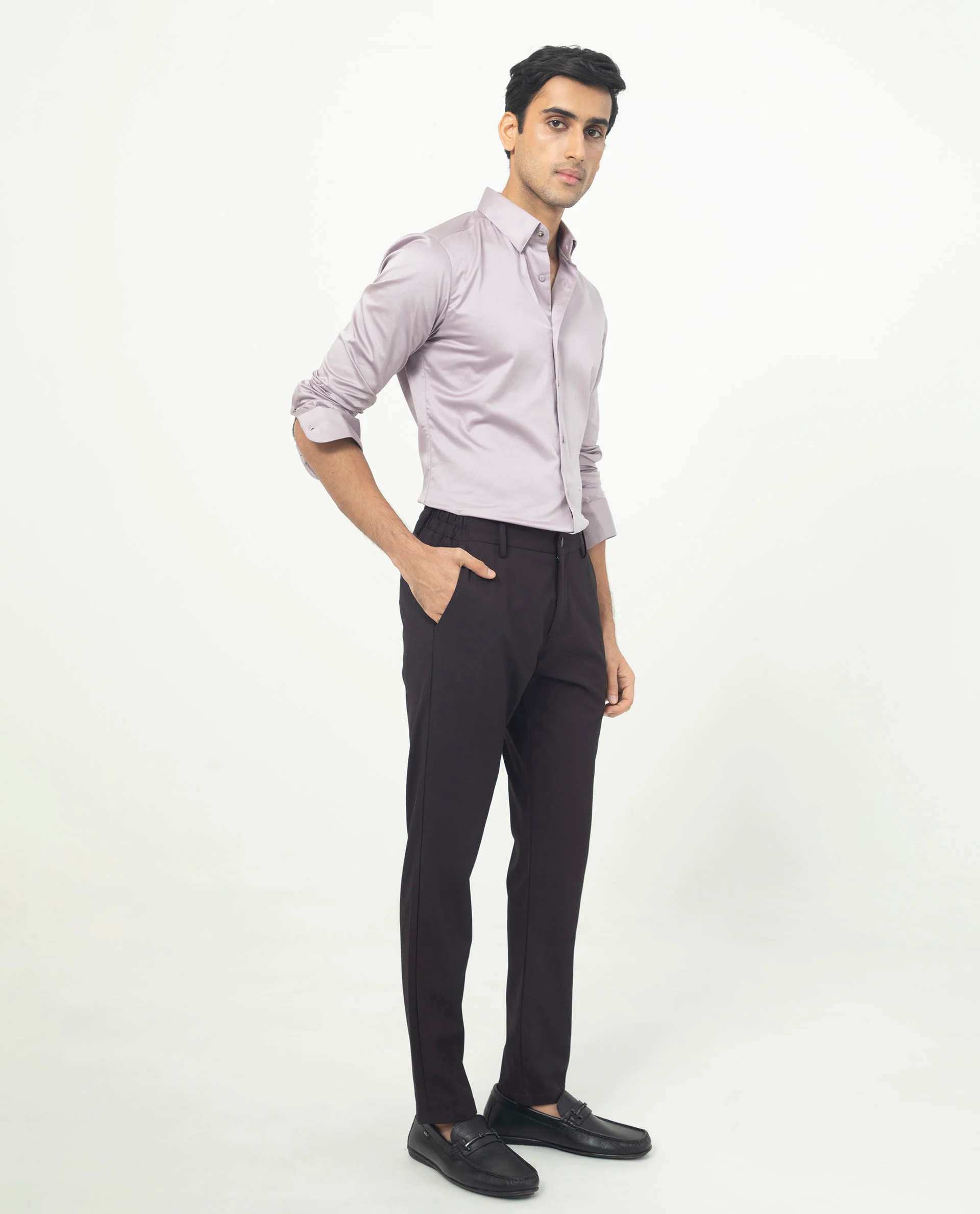 Rare Rabbit Men's Comor Pastel Pink Cotton Plain Regular Fit Full Sleeve Collared Shirt - Image 7