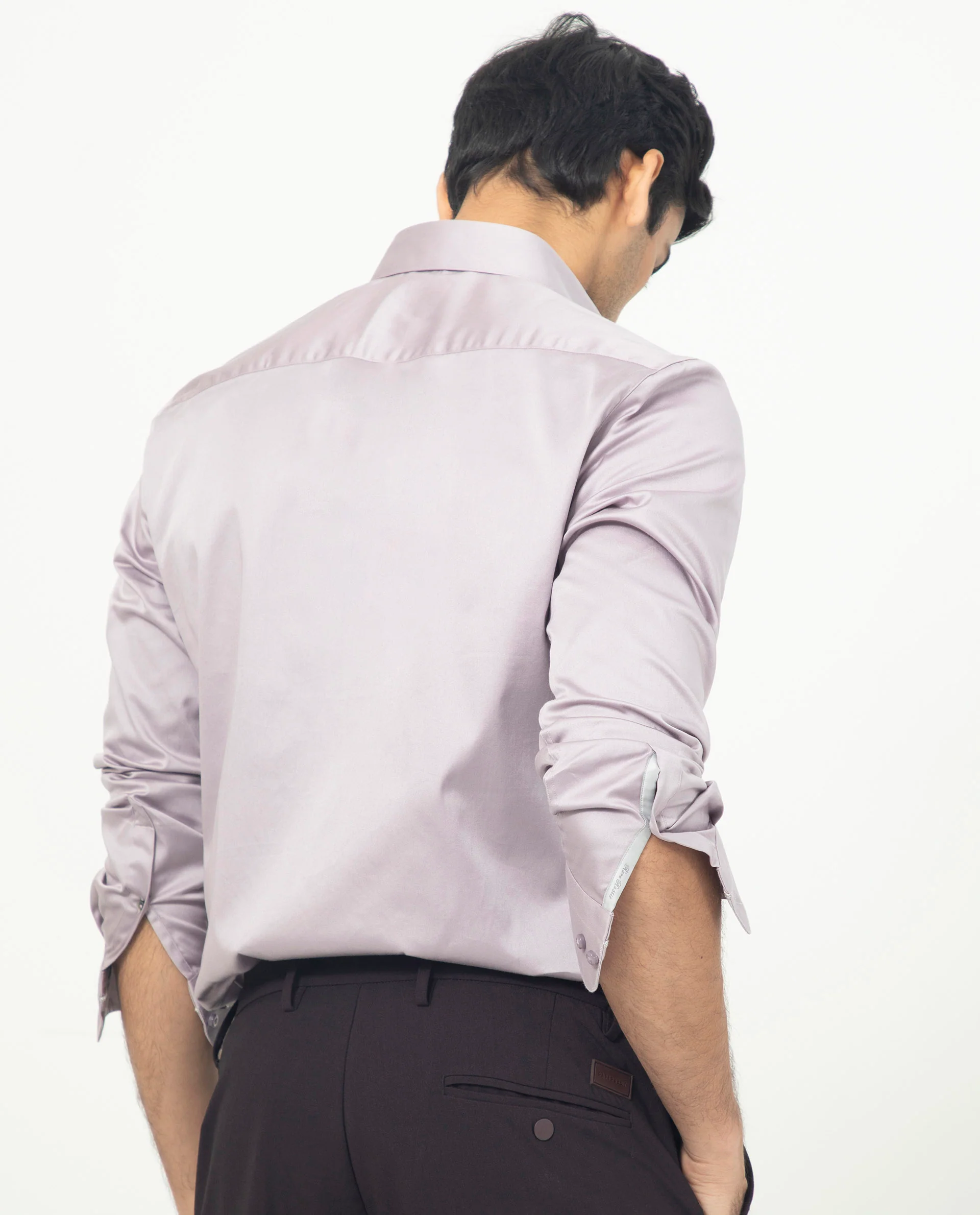 Rare Rabbit Men's Comor Pastel Pink Cotton Plain Regular Fit Full Sleeve Collared Shirt - Image 9