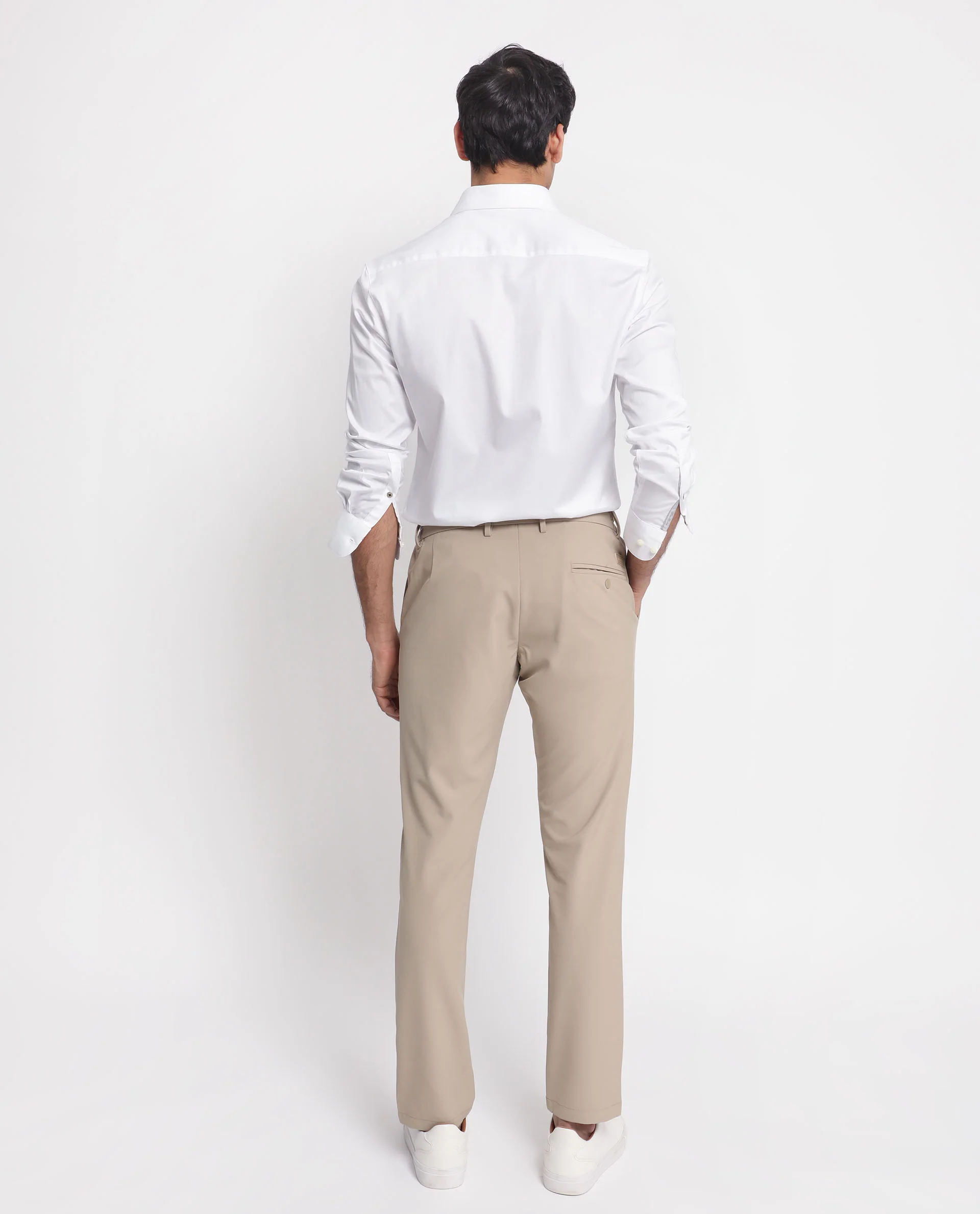 Rare Rabbit Men's Comor White Cotton Plain Regular Fit Full Sleeve Collared Shirt - Image 10