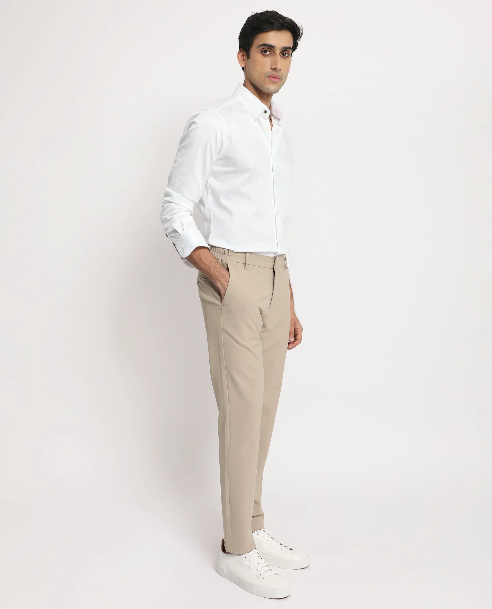 Rare Rabbit Men's Comor White Cotton Plain Regular Fit Full Sleeve Collared Shirt - Image 7