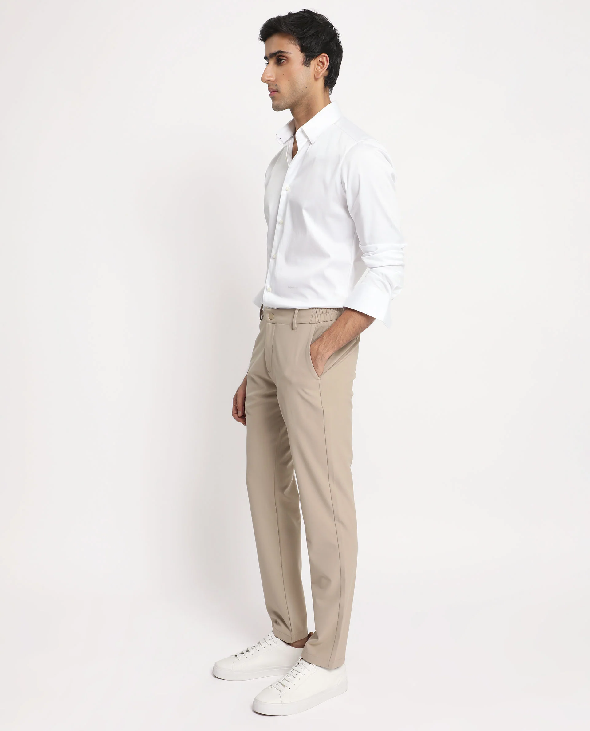 Rare Rabbit Men's Comor White Cotton Plain Regular Fit Full Sleeve Collared Shirt - Image 8