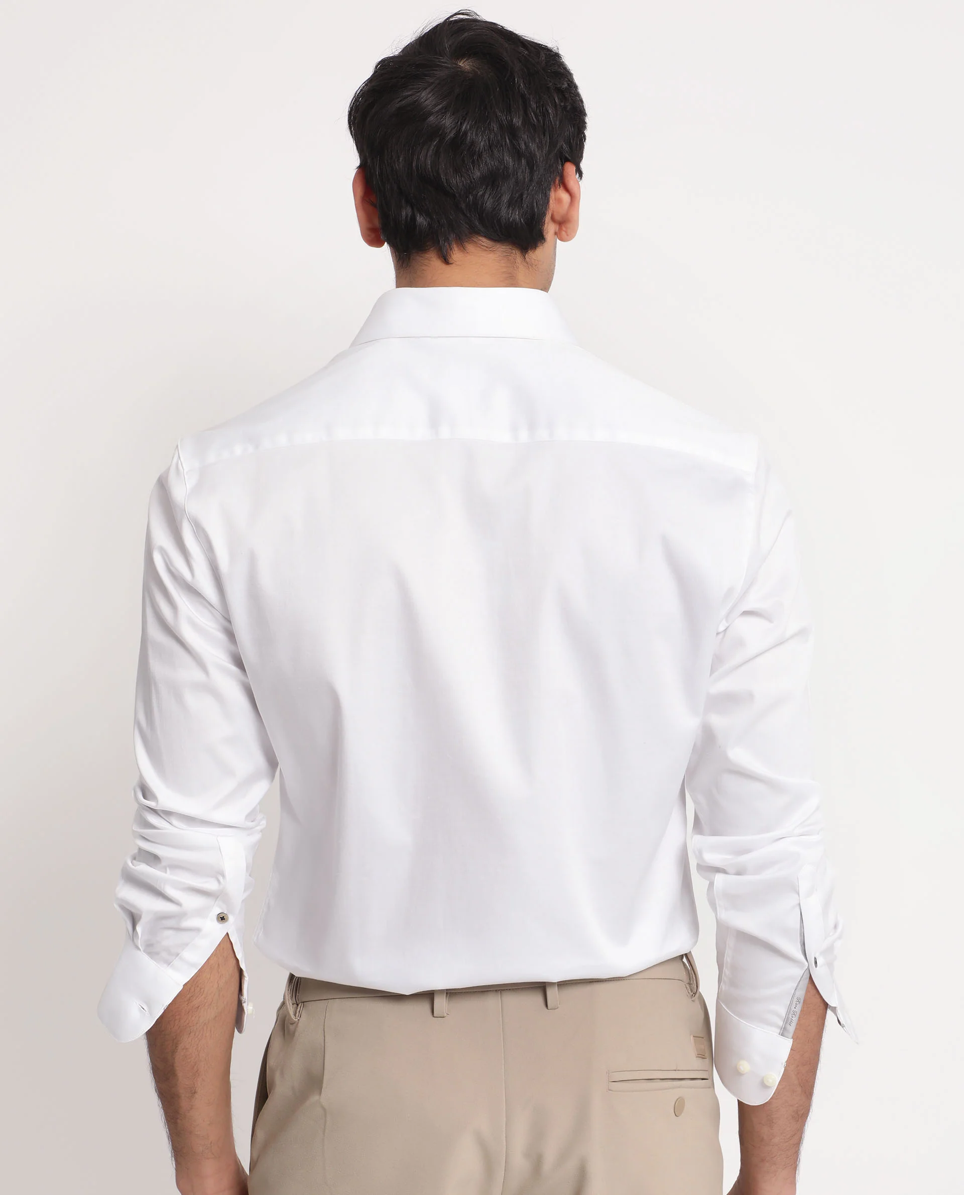 Rare Rabbit Men's Comor White Cotton Plain Regular Fit Full Sleeve Collared Shirt - Image 9
