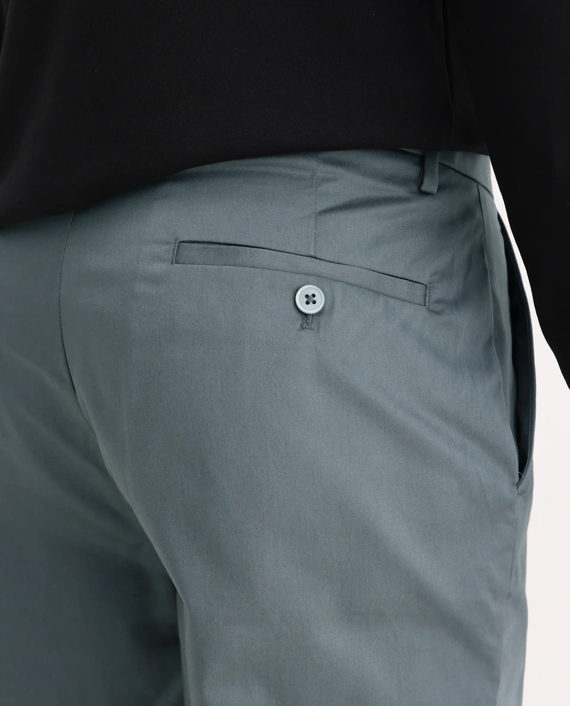 Rare Rabbit Men's Comotel Grey Cotton Blend Plain Regular Fit Trouser - Image 6