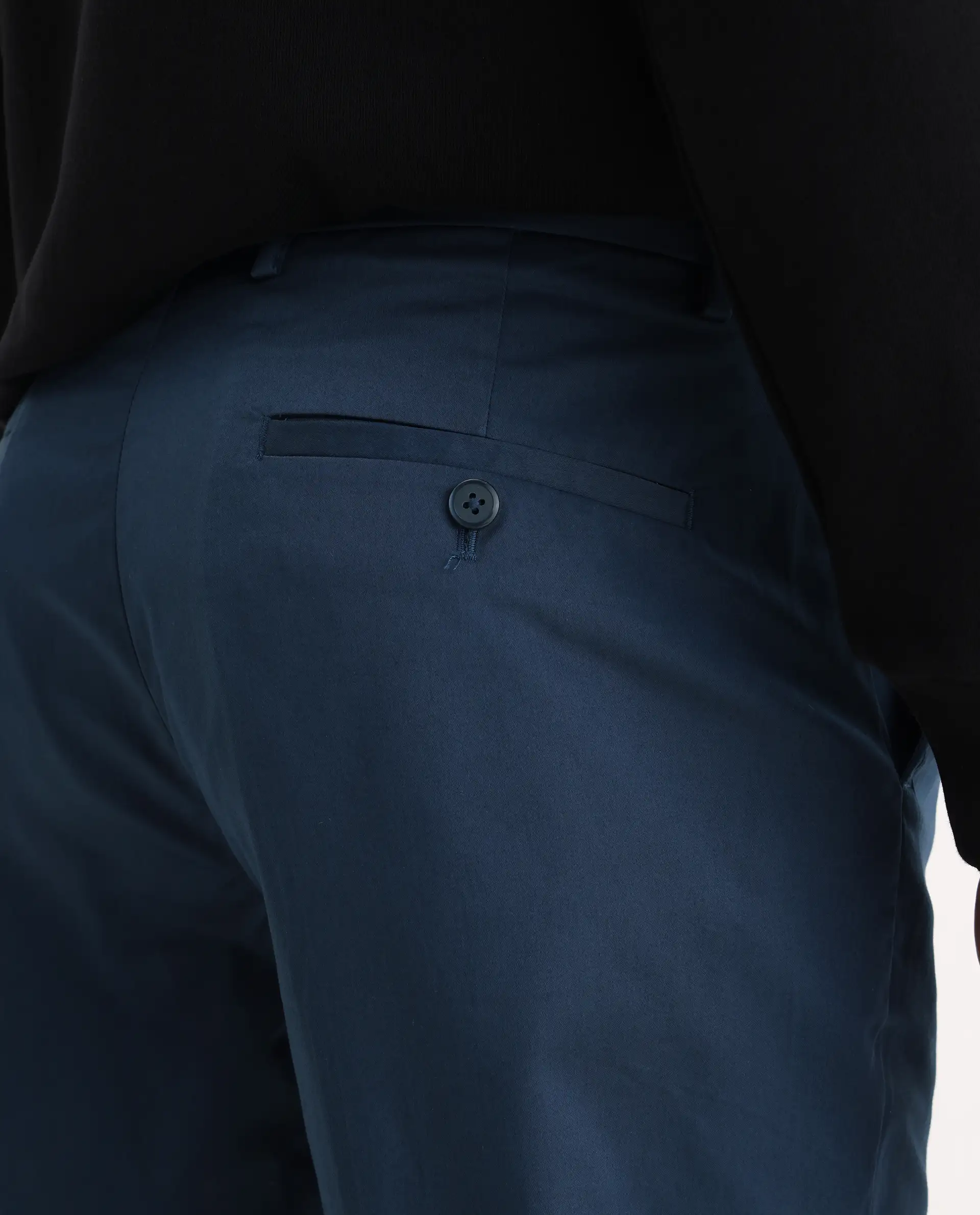 Rare Rabbit Men's Comotel Teal Cotton Blend Plain Regular Fit Trouser - Image 6