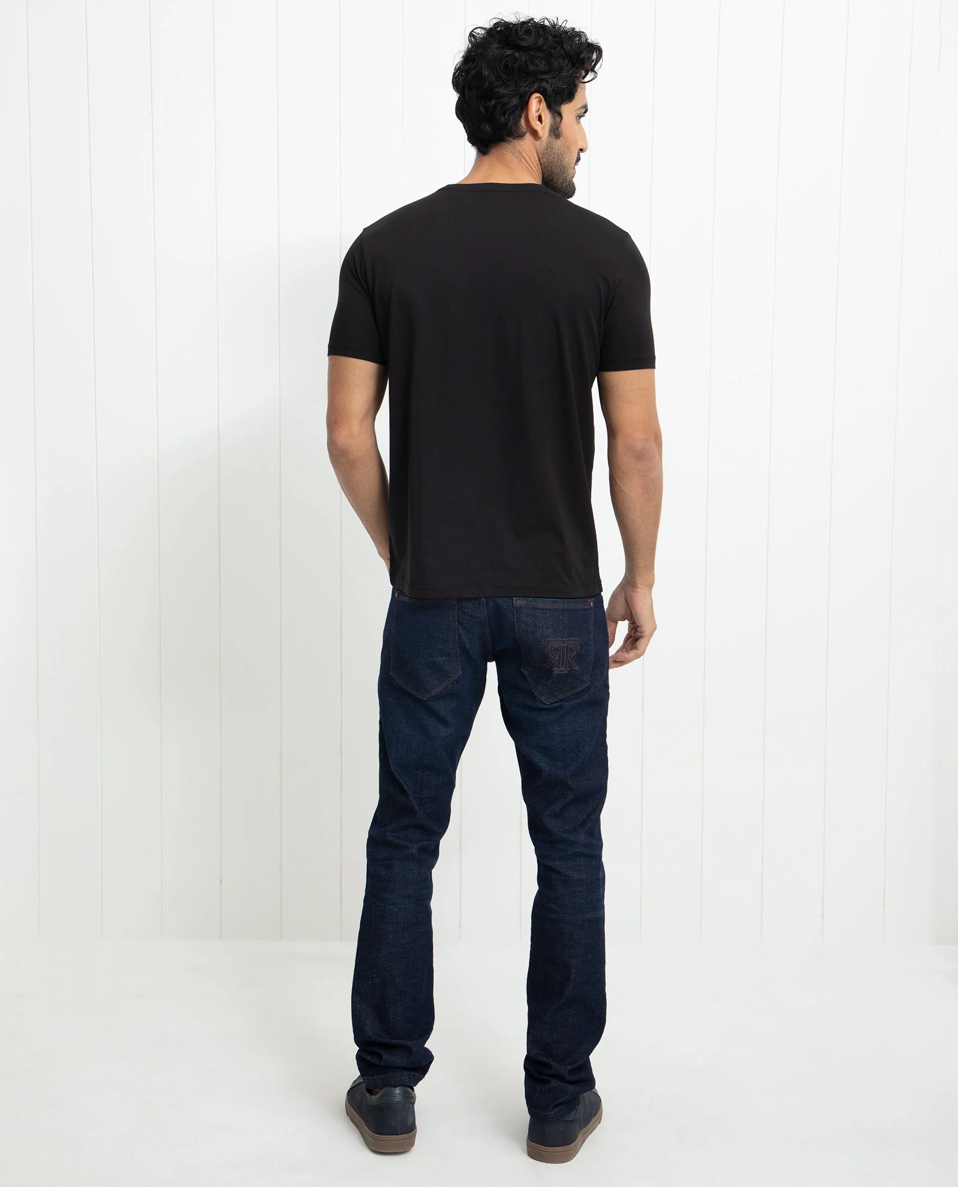 Rare Rabbit Men's Concord Black Cotton Graphic Print Slim Fit Half Sleeve Crew Neck T-Shirt - Image 9