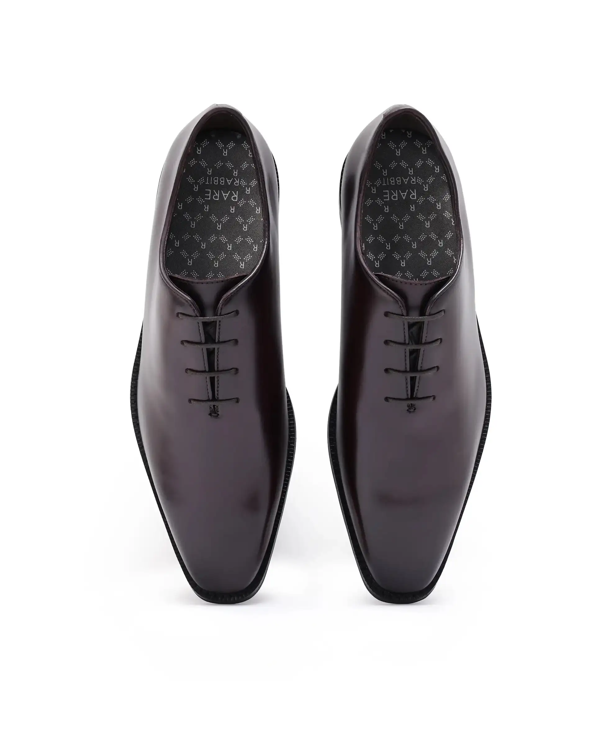 Rare Rabbit Men Corax Dark Cherry Lace-Up Single Piece Genuine Leather Shoes - Image 4