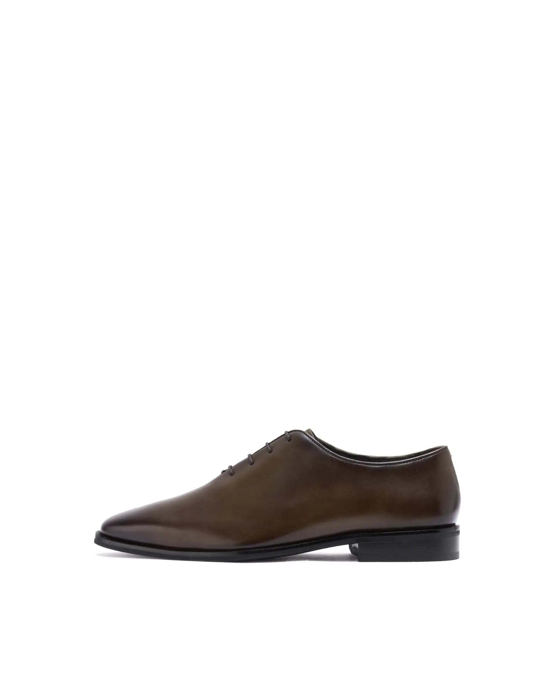 Rare Rabbit Men Corax Olive Lace-Up Single Piece Genuine Leather Shoes - Image 3