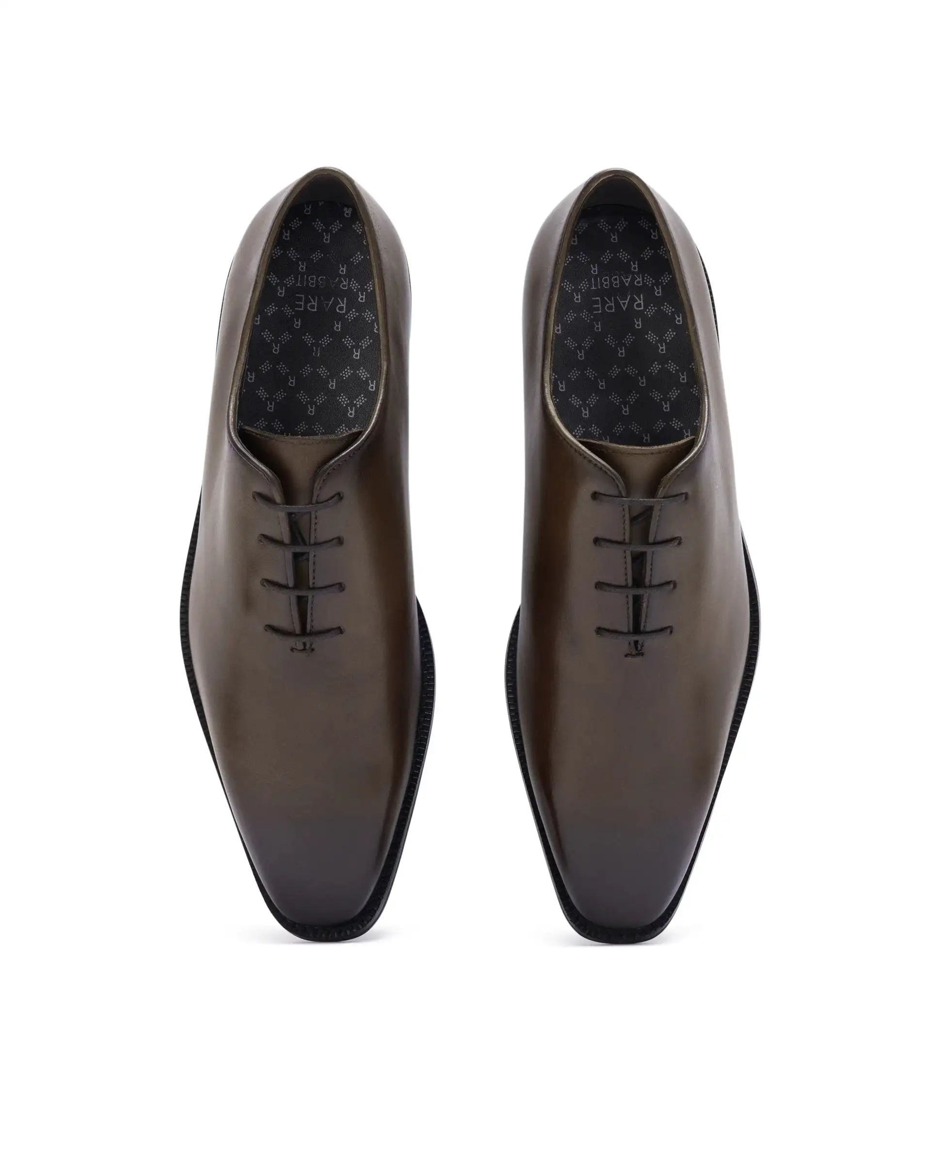 Rare Rabbit Men Corax Olive Lace-Up Single Piece Genuine Leather Shoes - Image 4