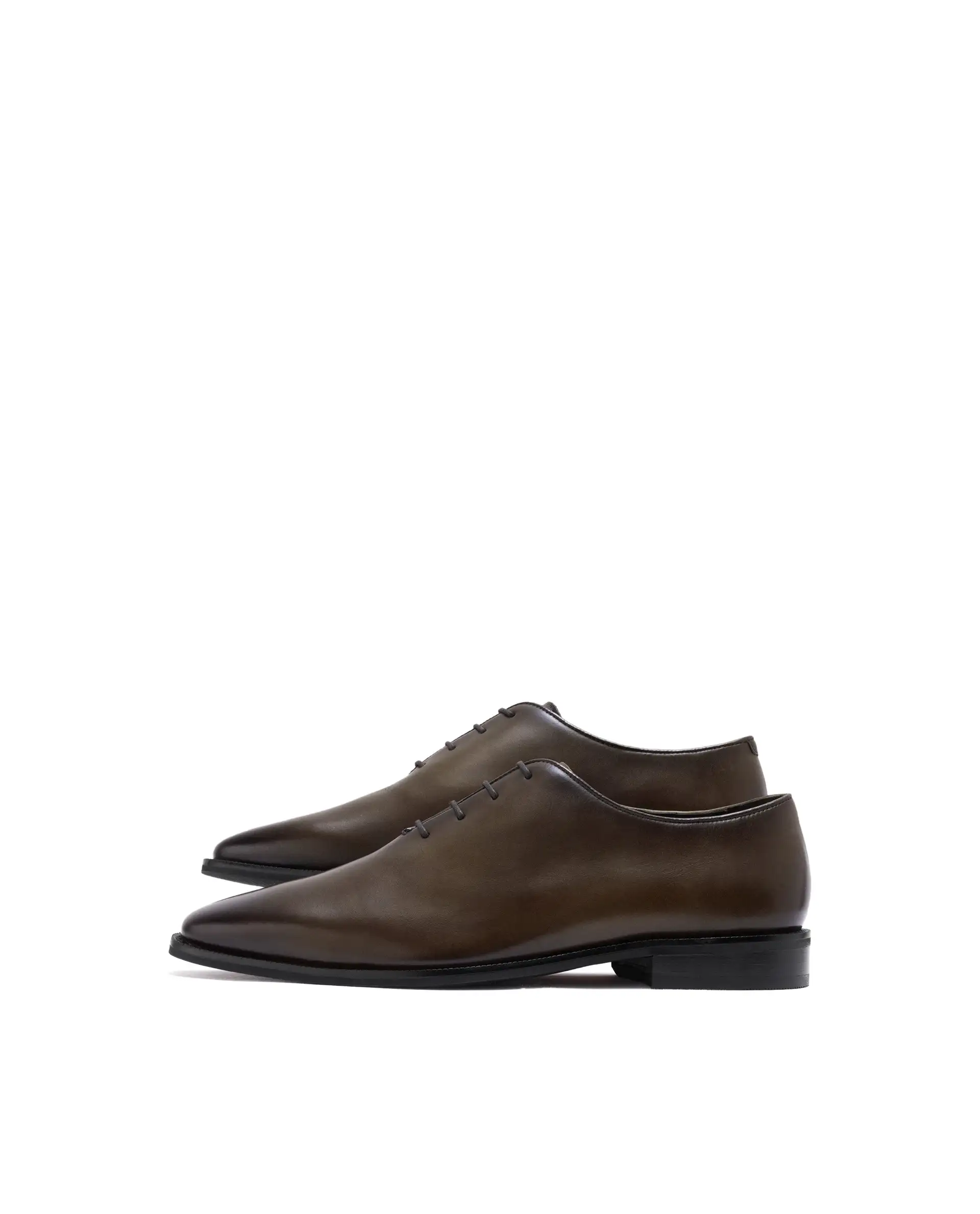 Rare Rabbit Men Corax Olive Lace-Up Single Piece Genuine Leather Shoes - Image 7