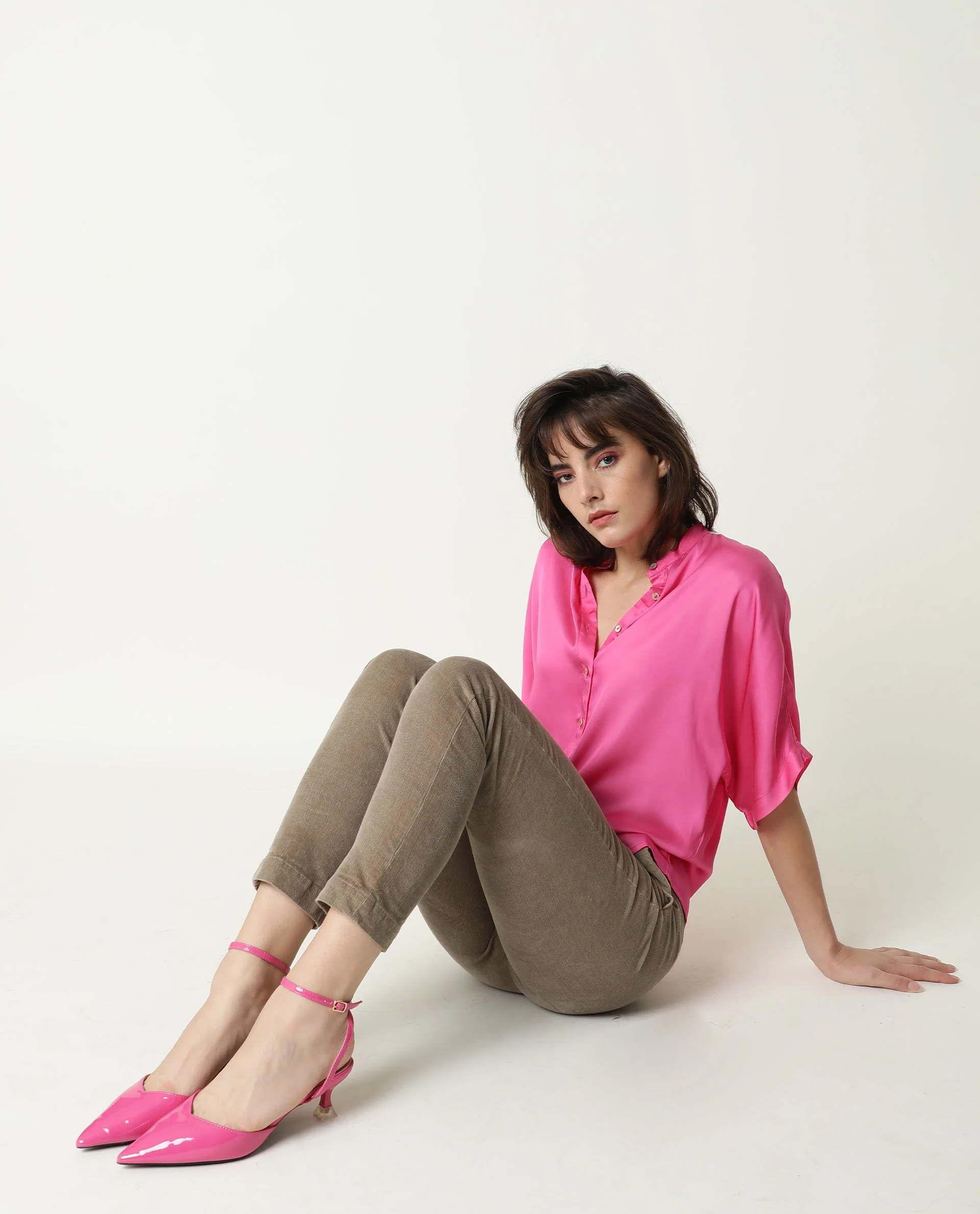 Rareism Women Cord Beige Trousers Solid
