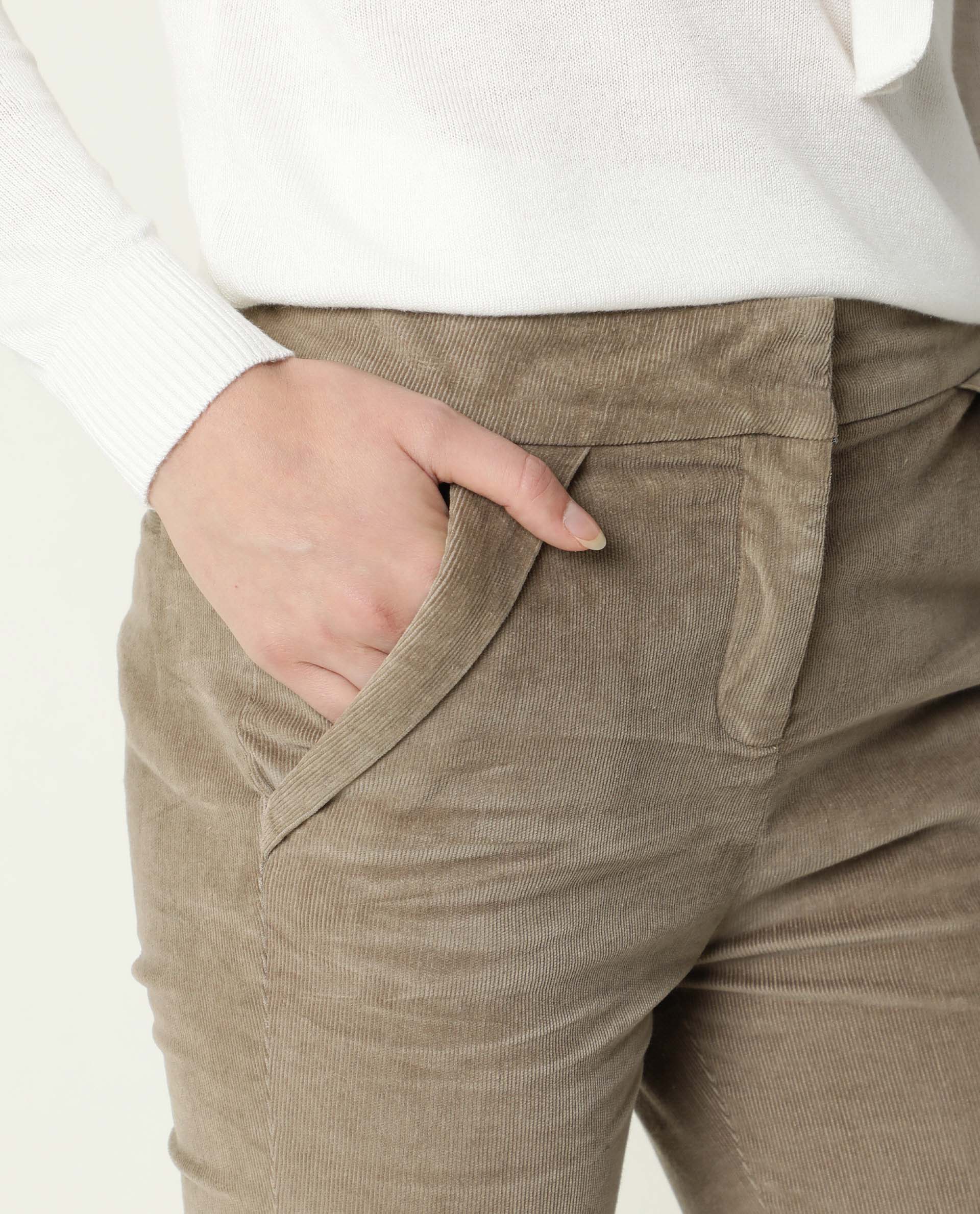 Rareism Women Cord Beige Trousers Solid - Image 4