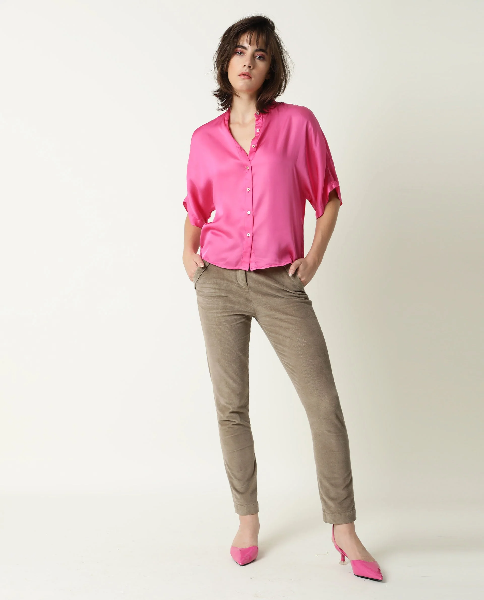 Rareism Women Cord Beige Trousers Solid - Image 6