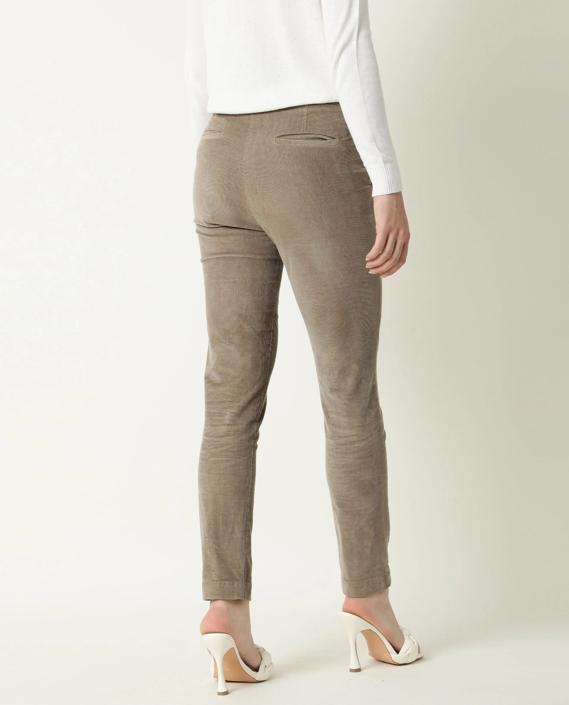 Rareism Women Cord Beige Trousers Solid - Image 8