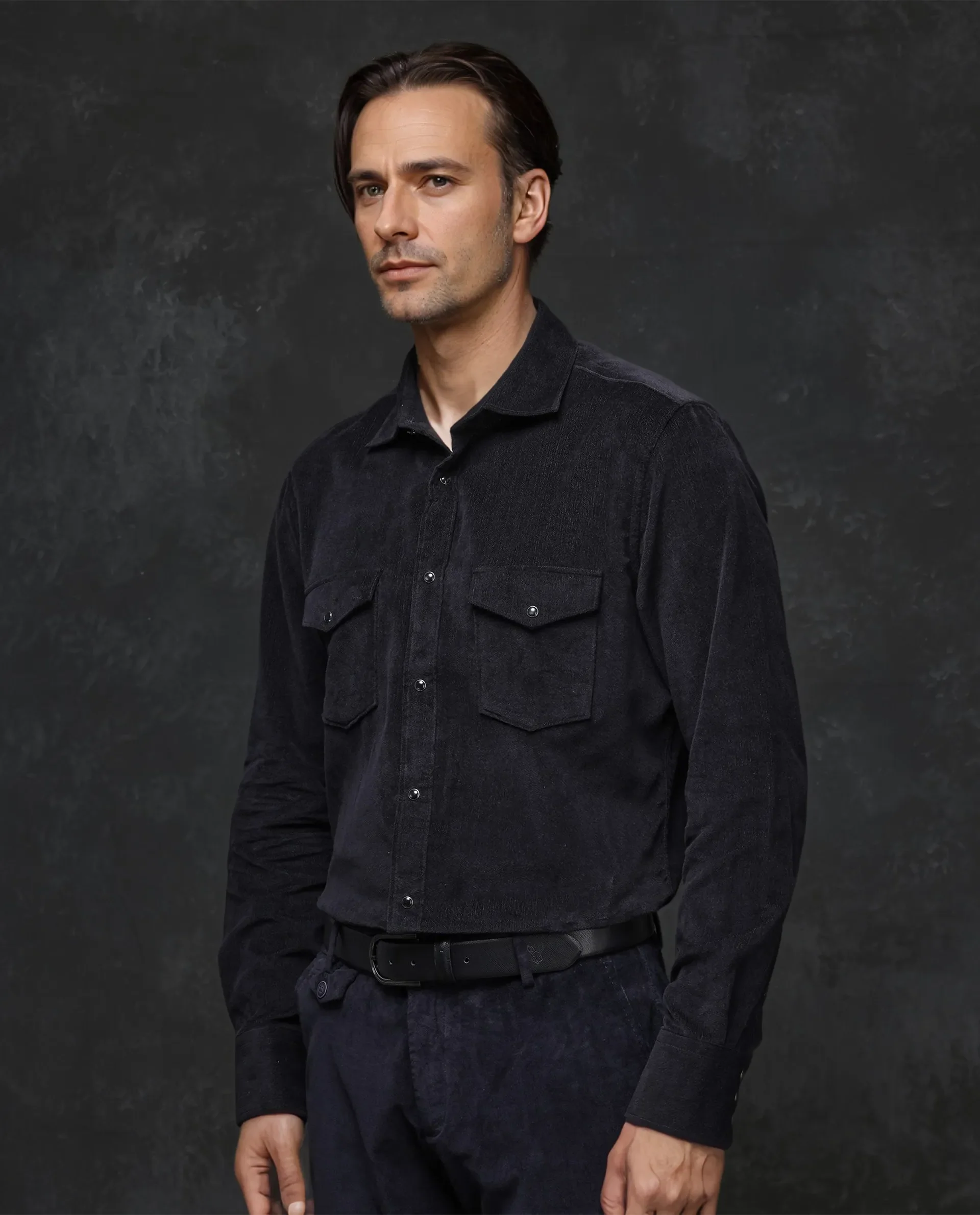 Rare Rabbit Men's Cordin-2 Black Cotton Plain Regular Fit Full Sleeve Collared Shirt - Image 6