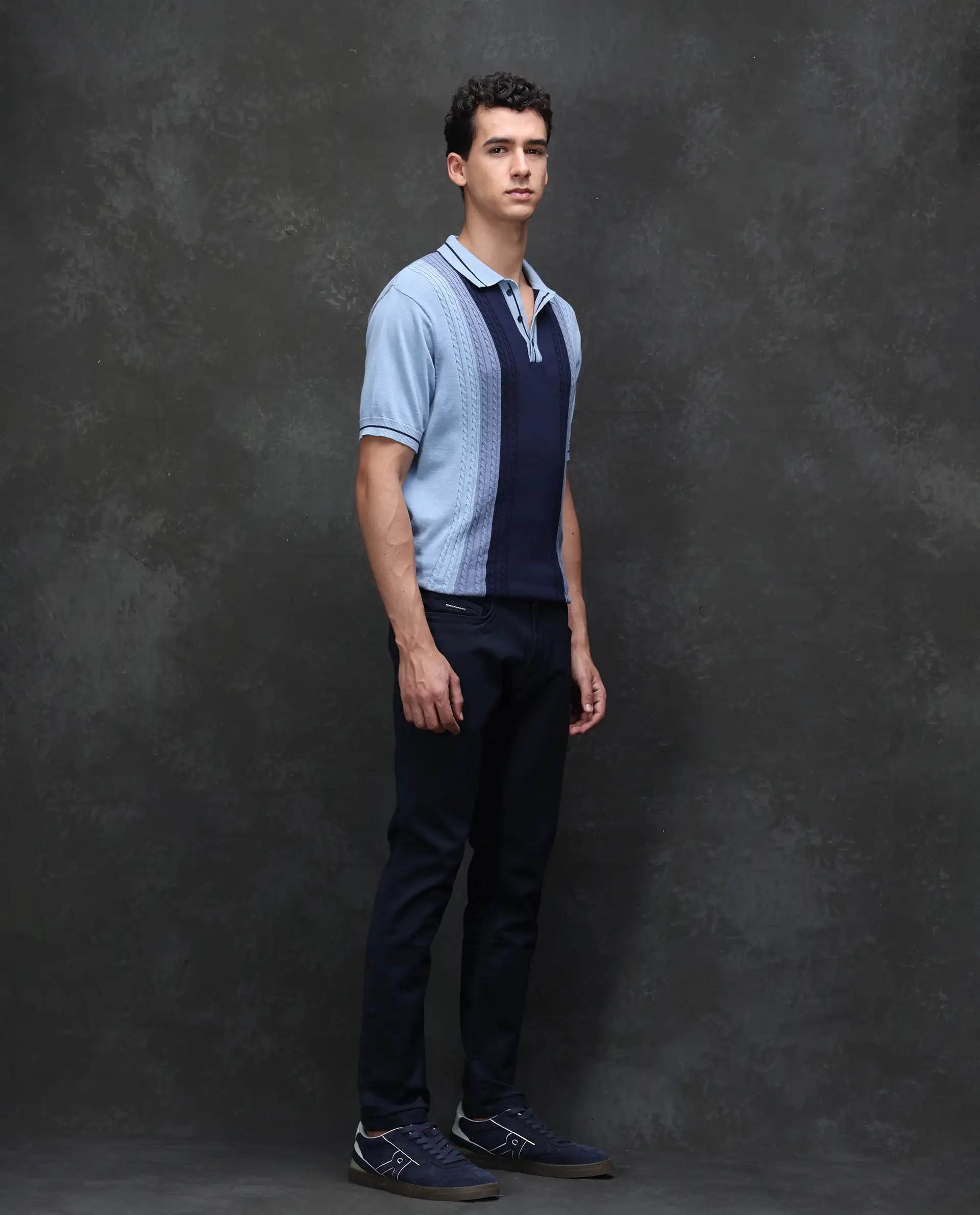Rare Rabbit Men's Cordon Dark Navy Cotton Plain Hawk Slim Fit Jeans - Image 4
