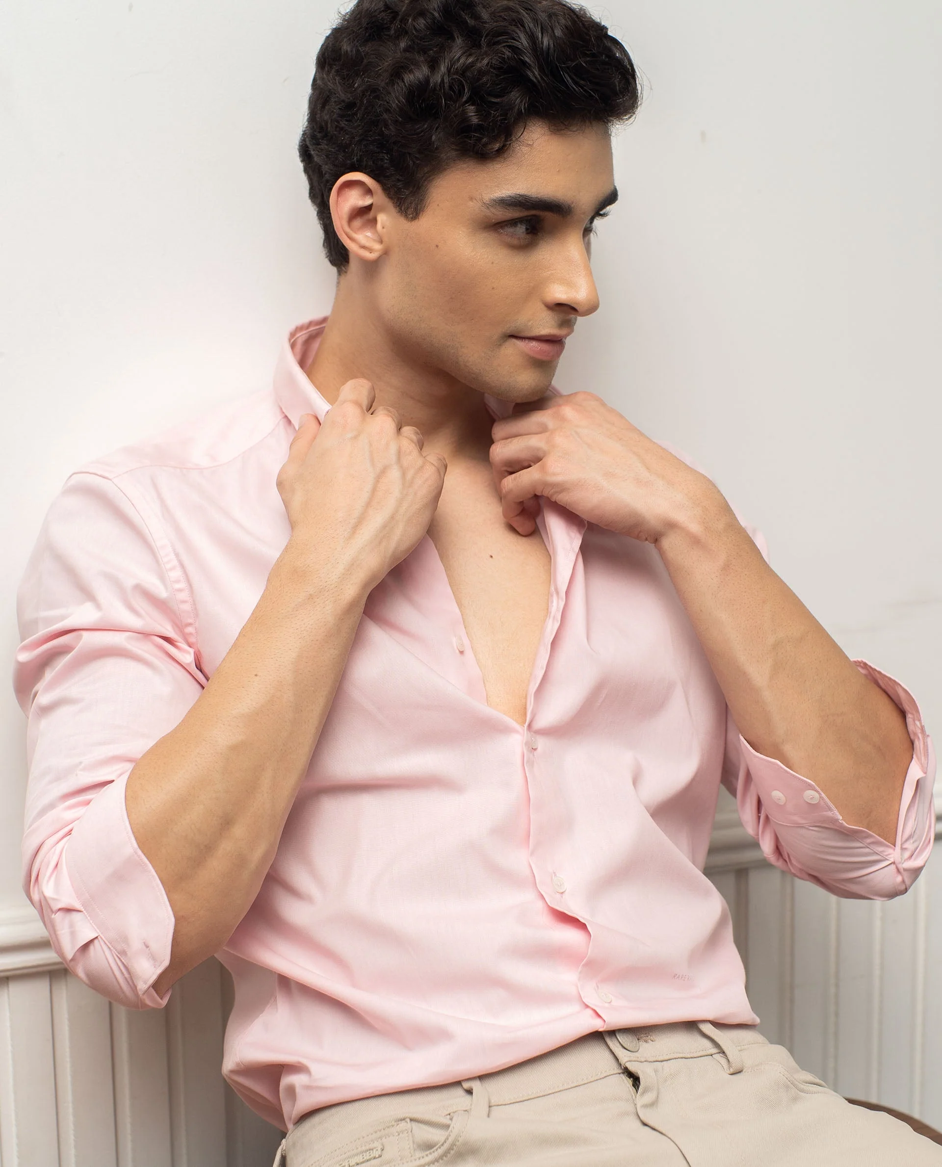 Rare Rabbit Men's Corp-Zander Pink Cotton Regular Fit Full Sleeve Spread Collar Shirt - Image 2