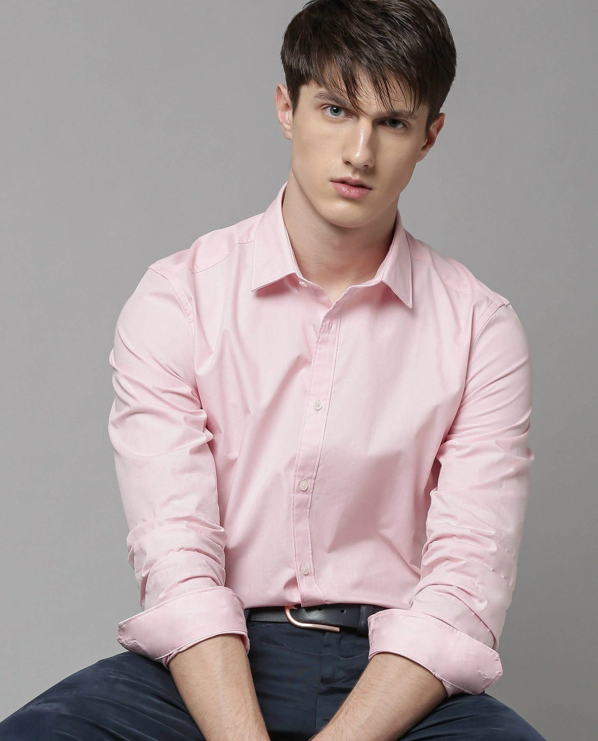 Rare Rabbit Men's Corp-Zander Pink Cotton Regular Fit Full Sleeve Spread Collar Shirt - Image 4